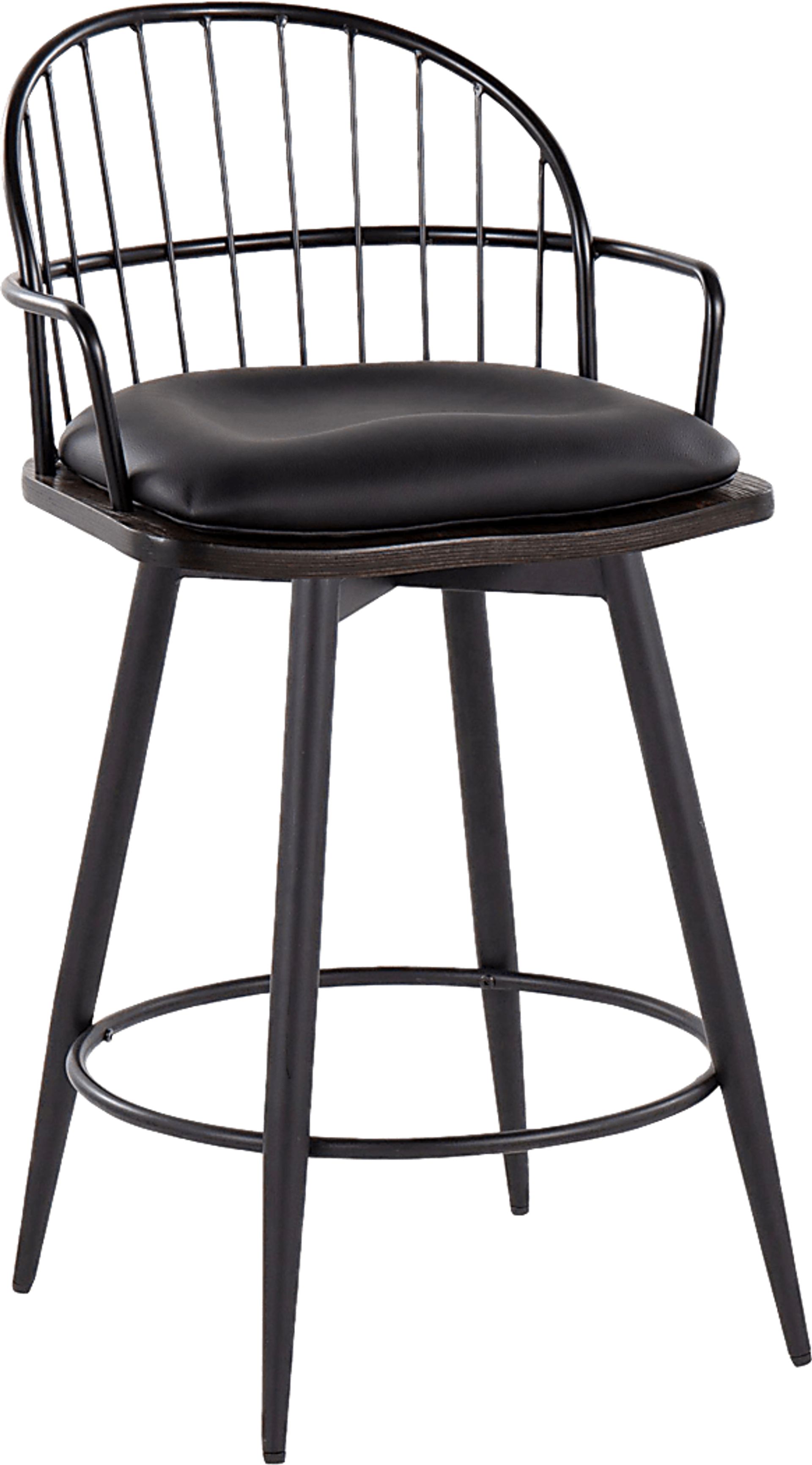Charlias II Black Swivel Counter Height Stool, Set of 2 - Image 8
