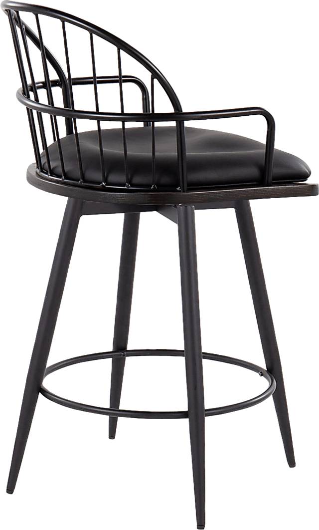 Charlias II Black Swivel Counter Height Stool, Set of 2 - Thumbnail - Image 9