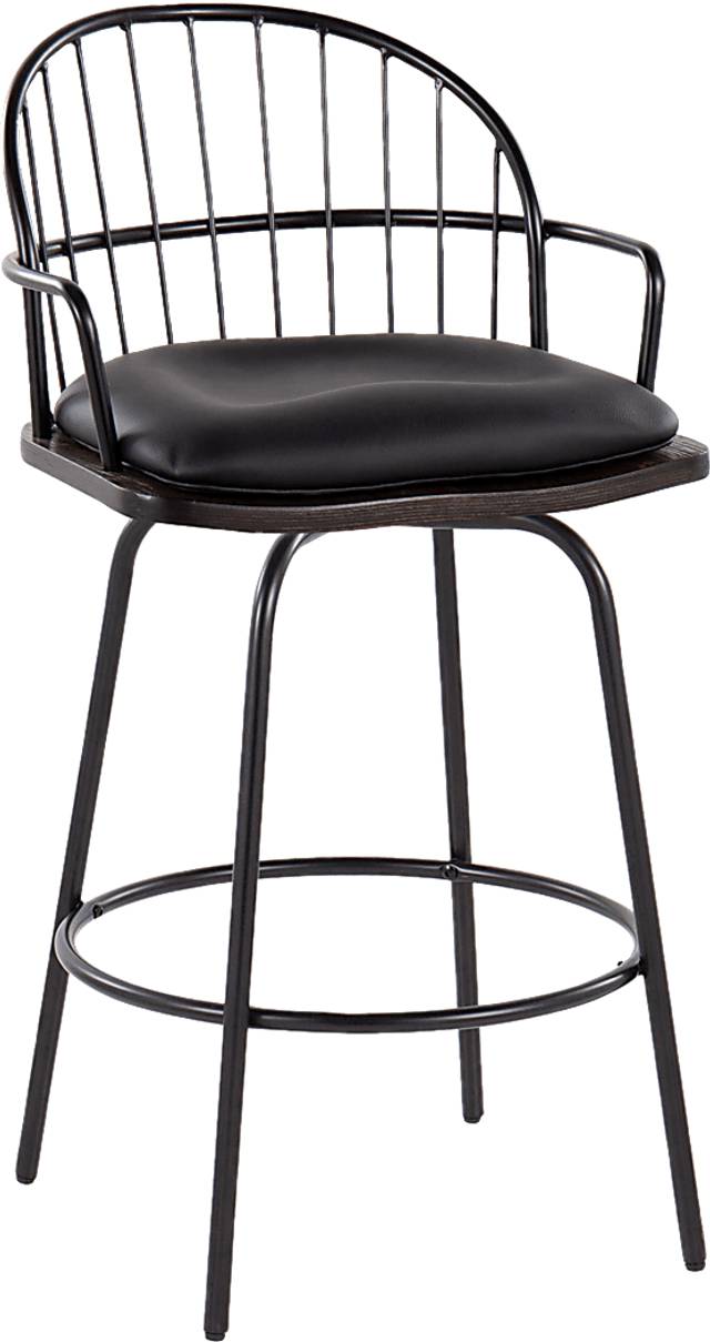 Charlias III Black Counter Height Stool, Set of 2 - Thumbnail - Image 3