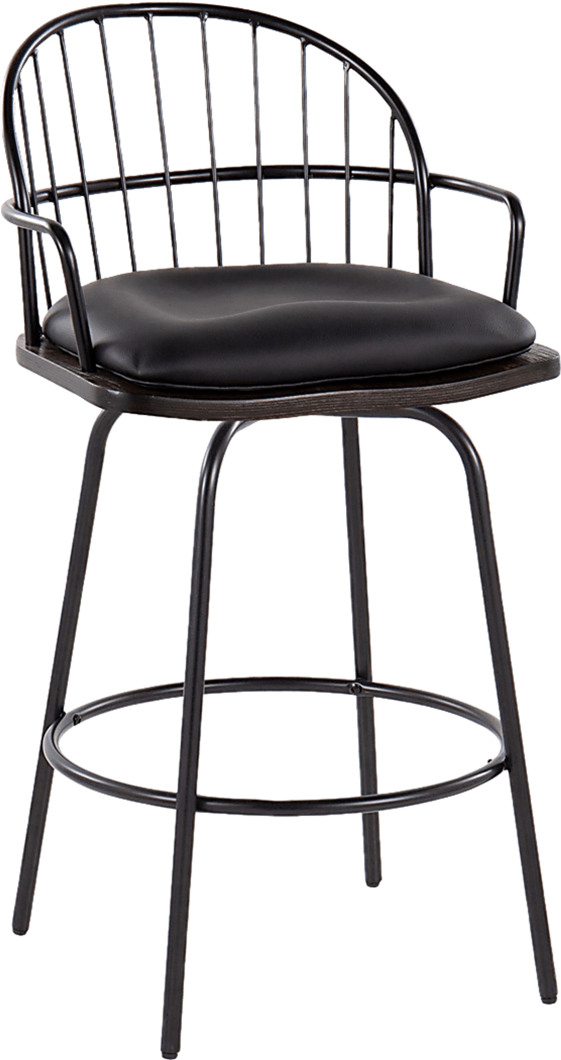 Charlias III Black Counter Height Stool, Set of 2 - Image 3