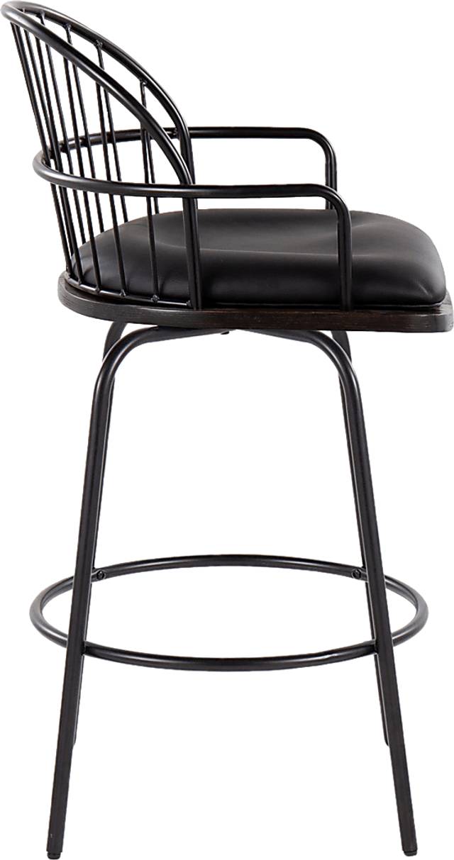 Charlias III Black Counter Height Stool, Set of 2 - Thumbnail - Image 4
