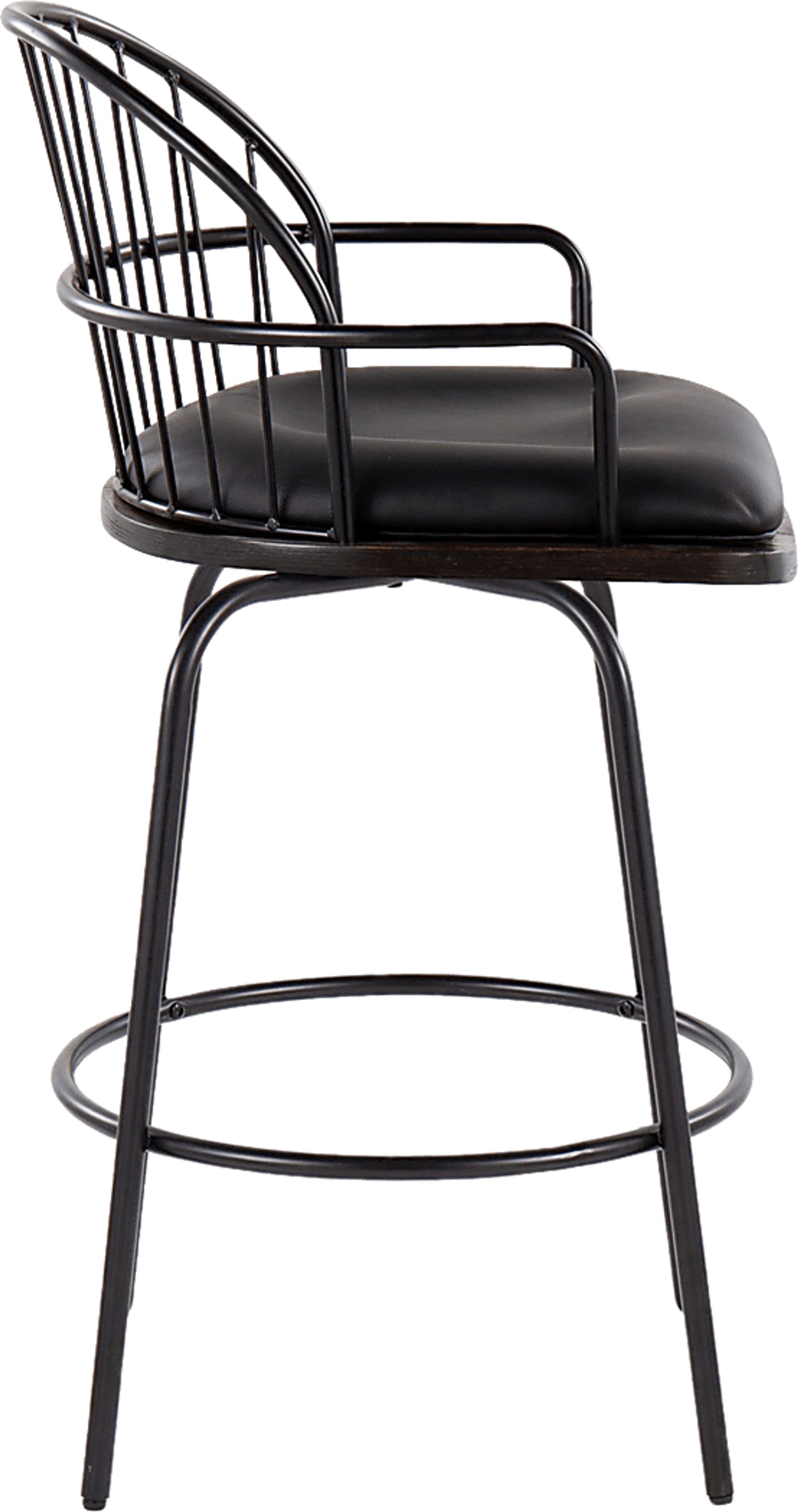 Charlias III Black Counter Height Stool, Set of 2 - Image 4