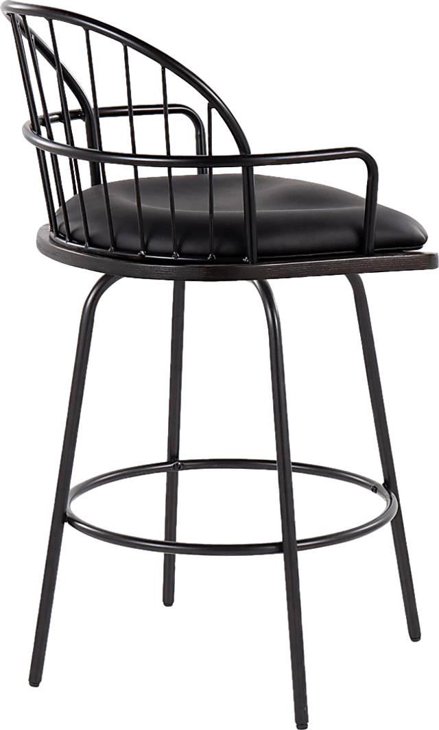 Charlias III Black Counter Height Stool, Set of 2 - Thumbnail - Image 5