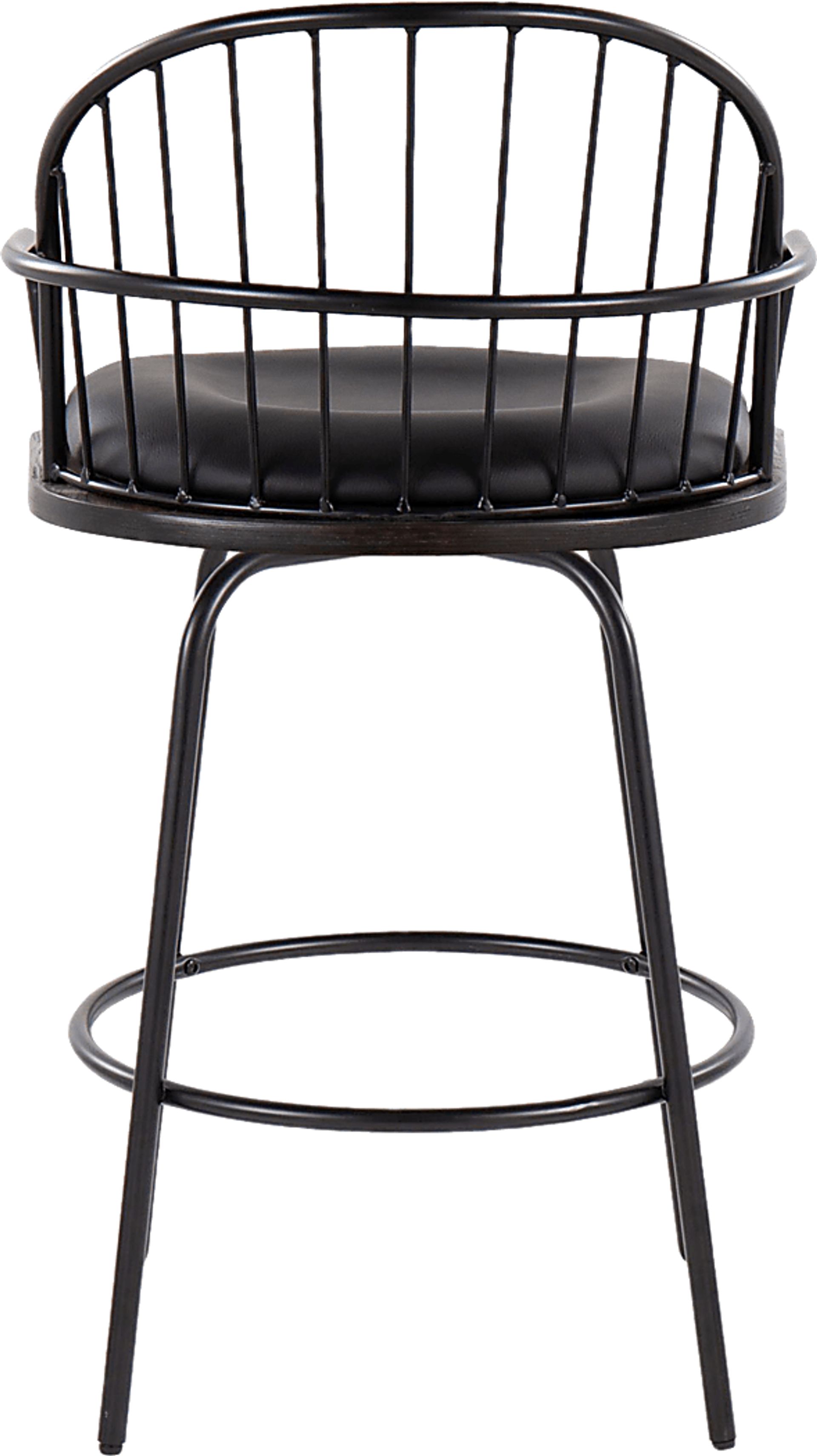 Charlias III Black Counter Height Stool, Set of 2 - Image 6