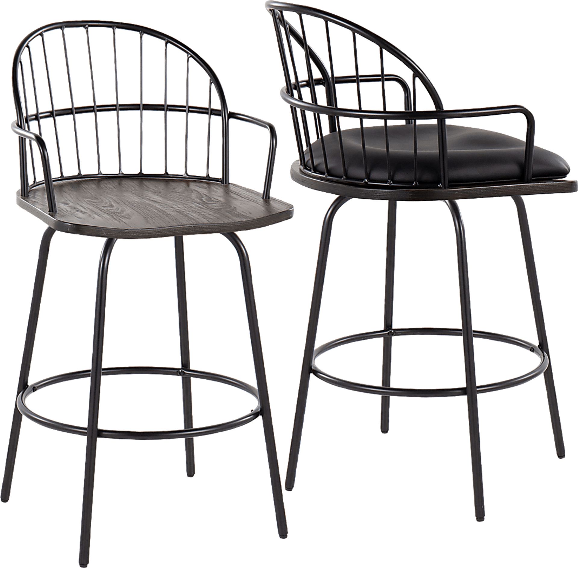 Charlias III Black Counter Height Stool, Set of 2 - Image 7