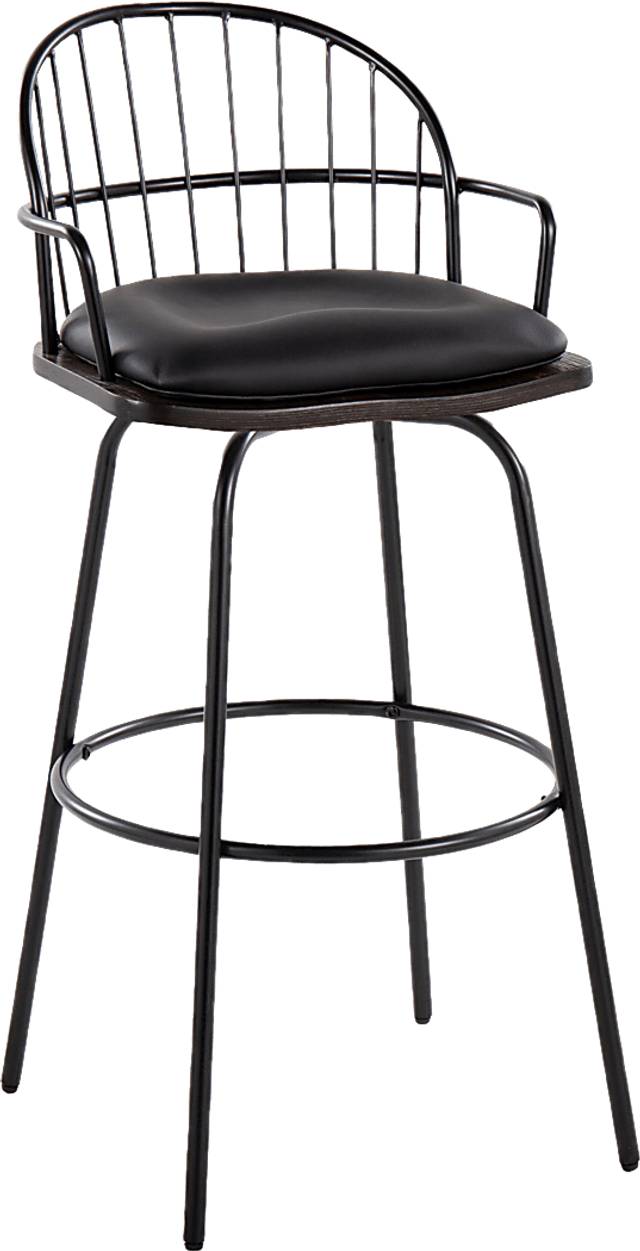 Charlias III Black Swivel Barstool, Set of 2 - Thumbnail - Image 7