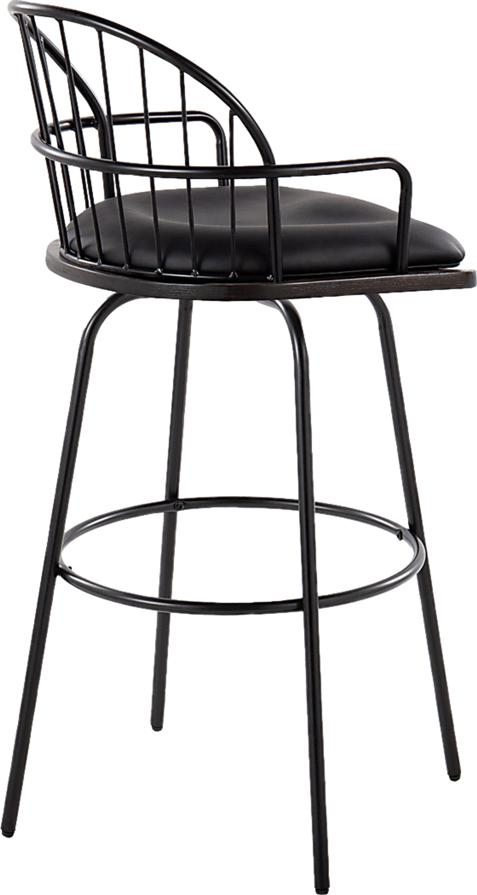 Charlias III Black Swivel Barstool, Set of 2 - Image 8