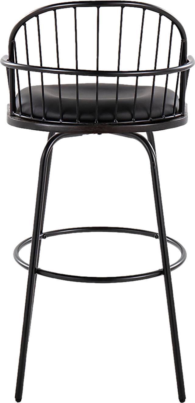 Charlias III Black Swivel Barstool, Set of 2 - Thumbnail - Image 9