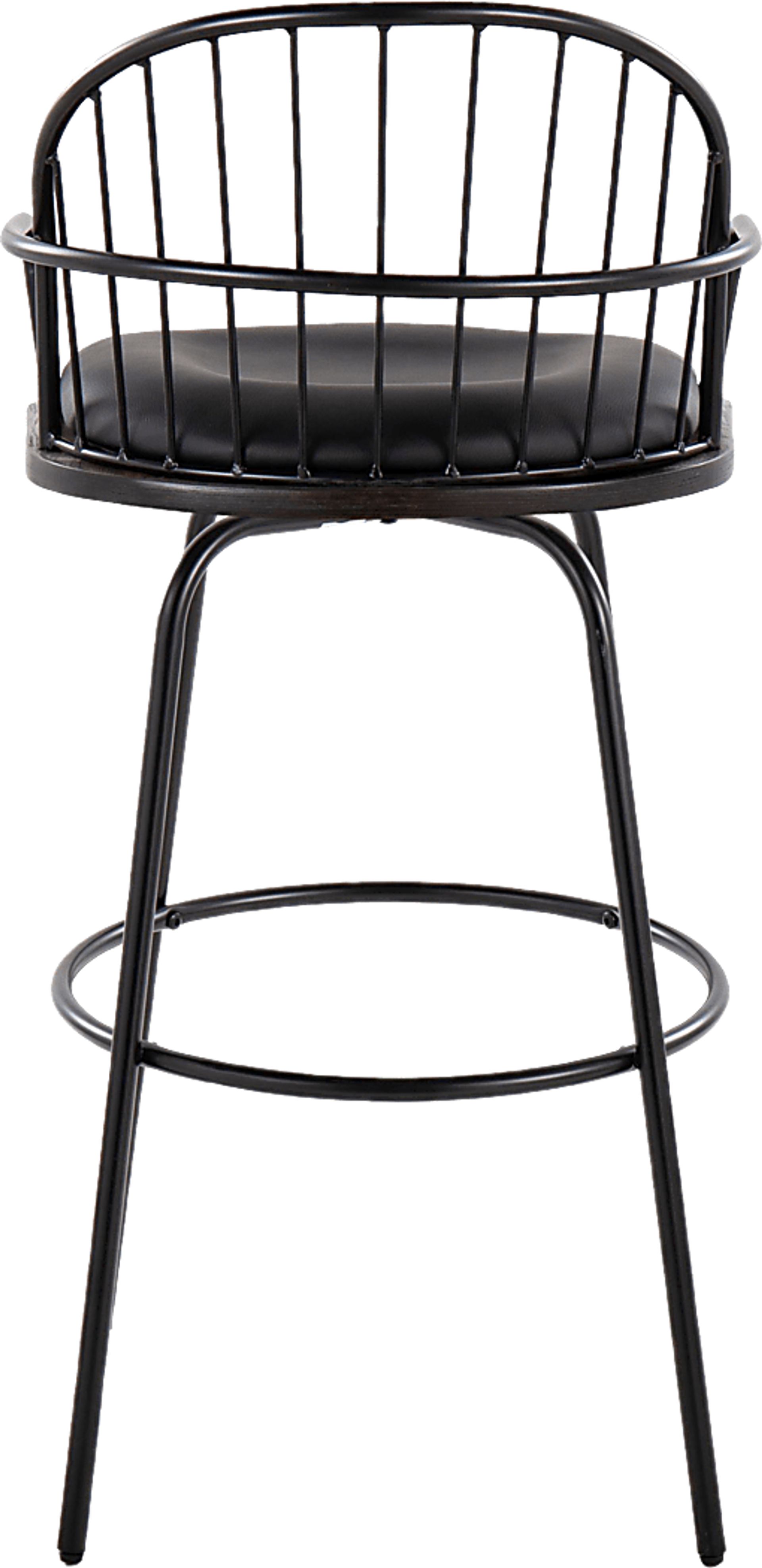 Charlias III Black Swivel Barstool, Set of 2 - Image 9