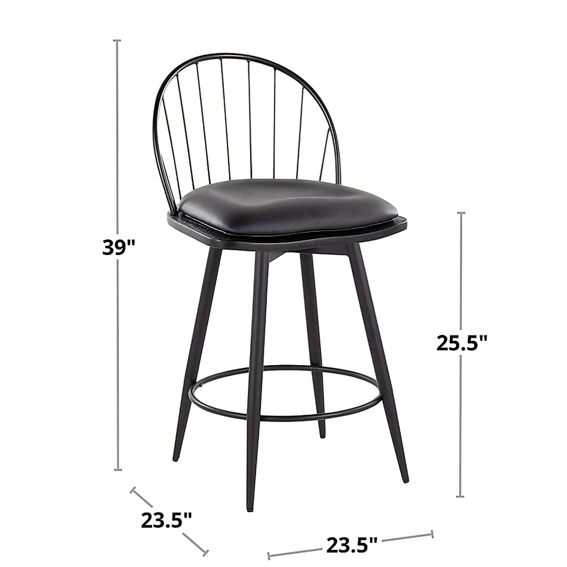 Charlias IV Black Swivel Counter Height Stool, Set of 2 - Image 12