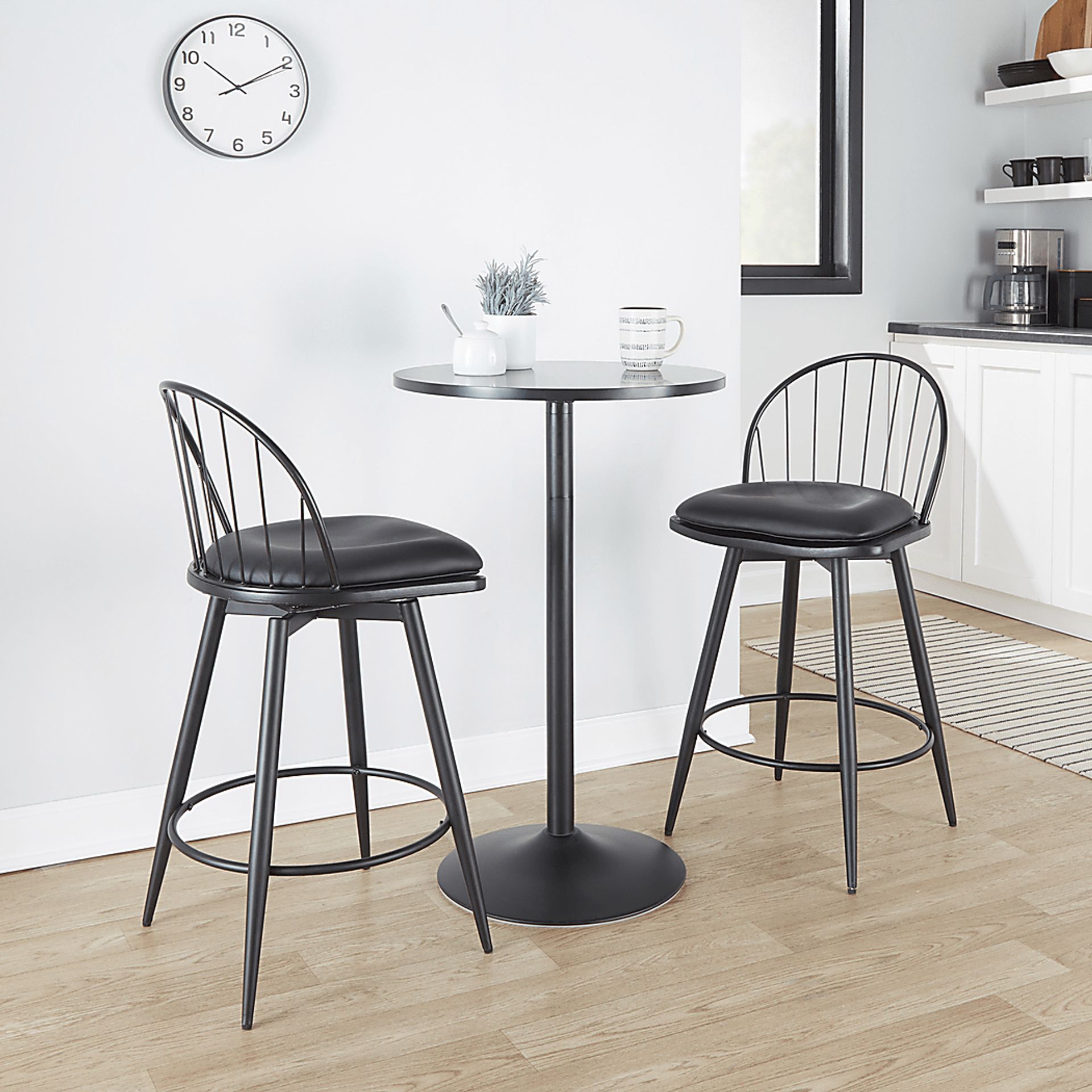 Charlias IV Black Swivel Counter Height Stool, Set of 2 - Image 2