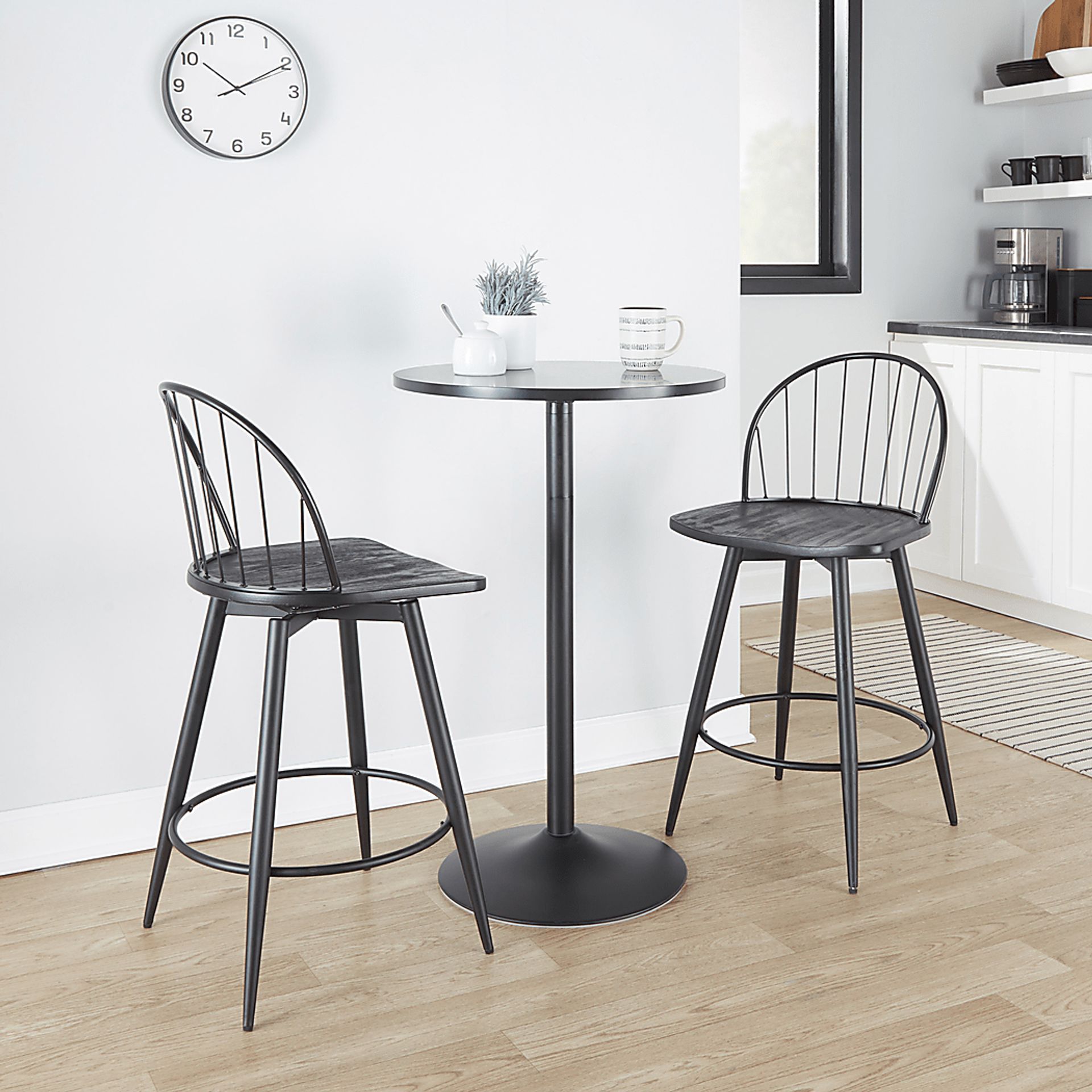 Charlias IV Black Swivel Counter Height Stool, Set of 2 - Image 3