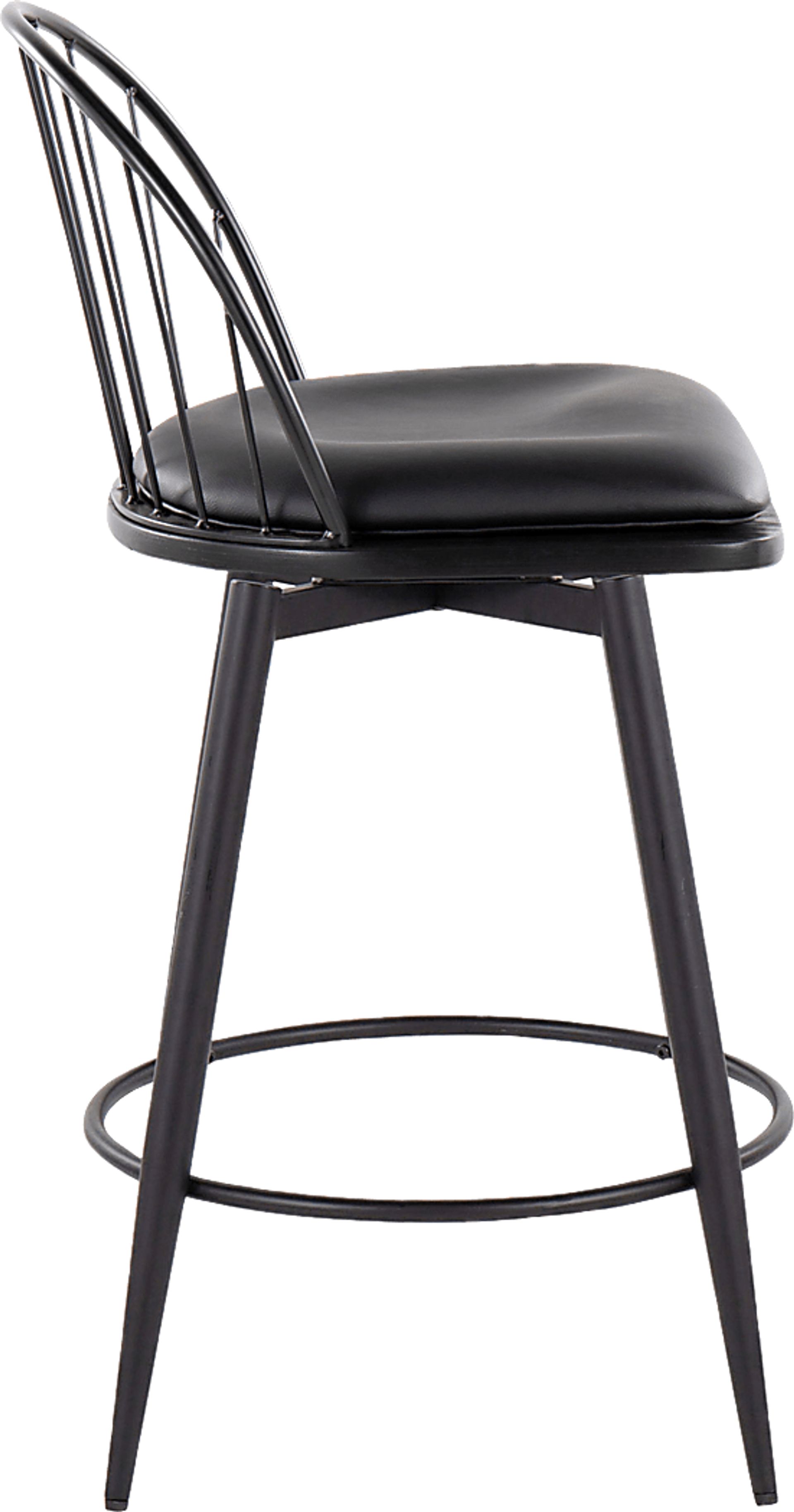 Charlias IV Black Swivel Counter Height Stool, Set of 2 - Image 7