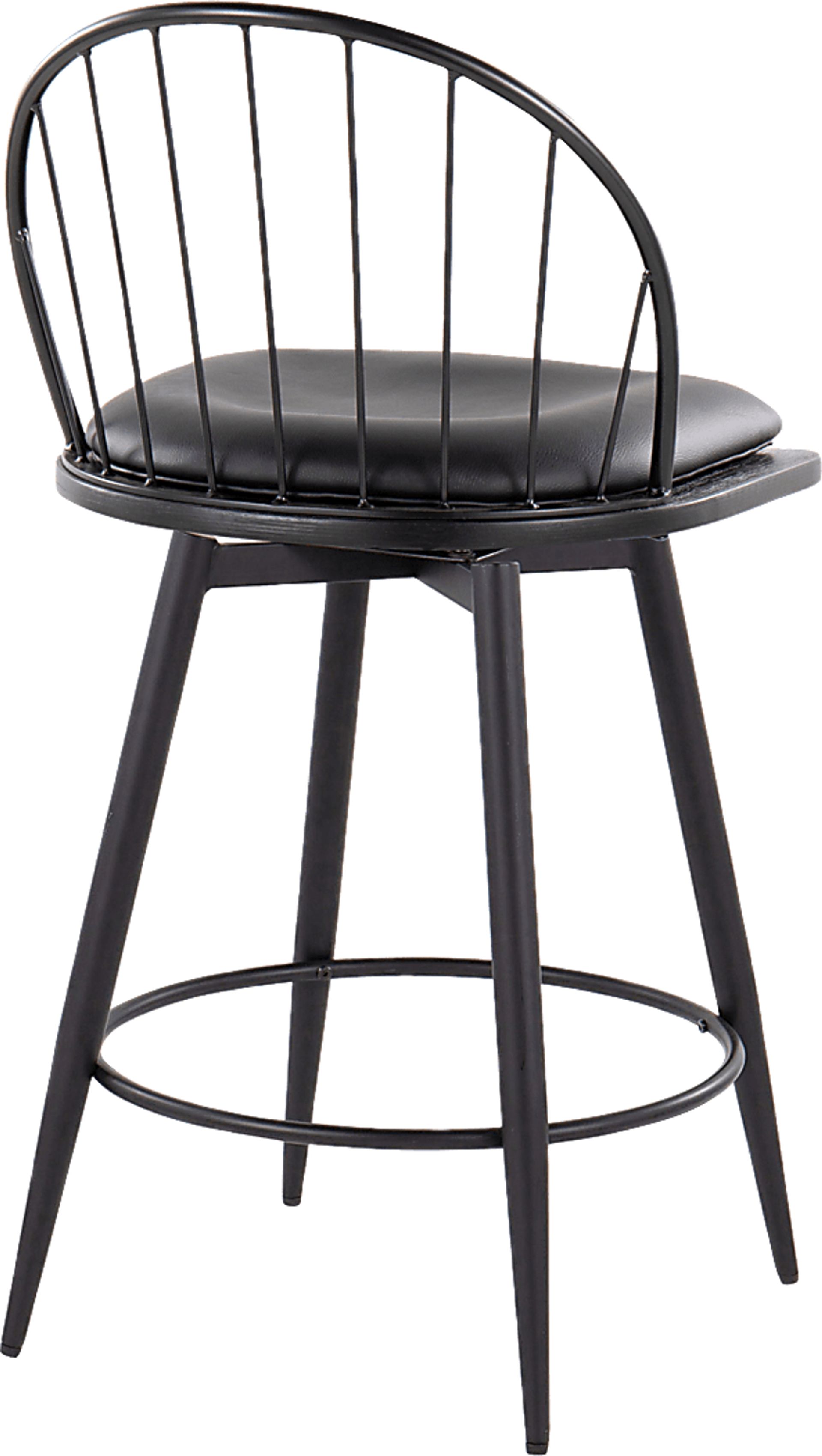 Charlias IV Black Swivel Counter Height Stool, Set of 2 - Image 8