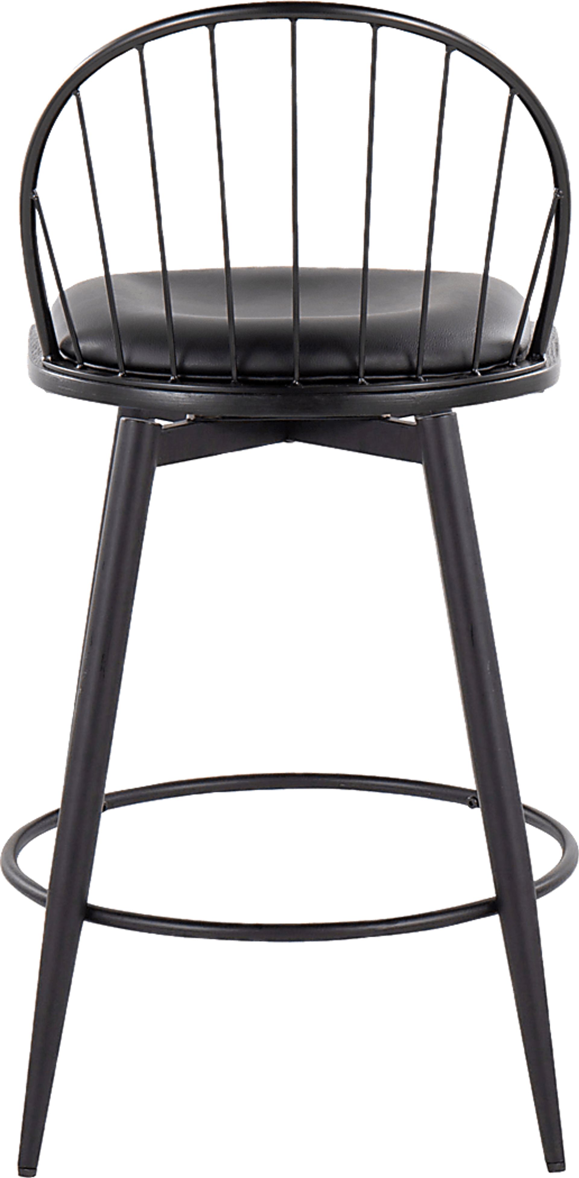 Charlias IV Black Swivel Counter Height Stool, Set of 2 - Image 9