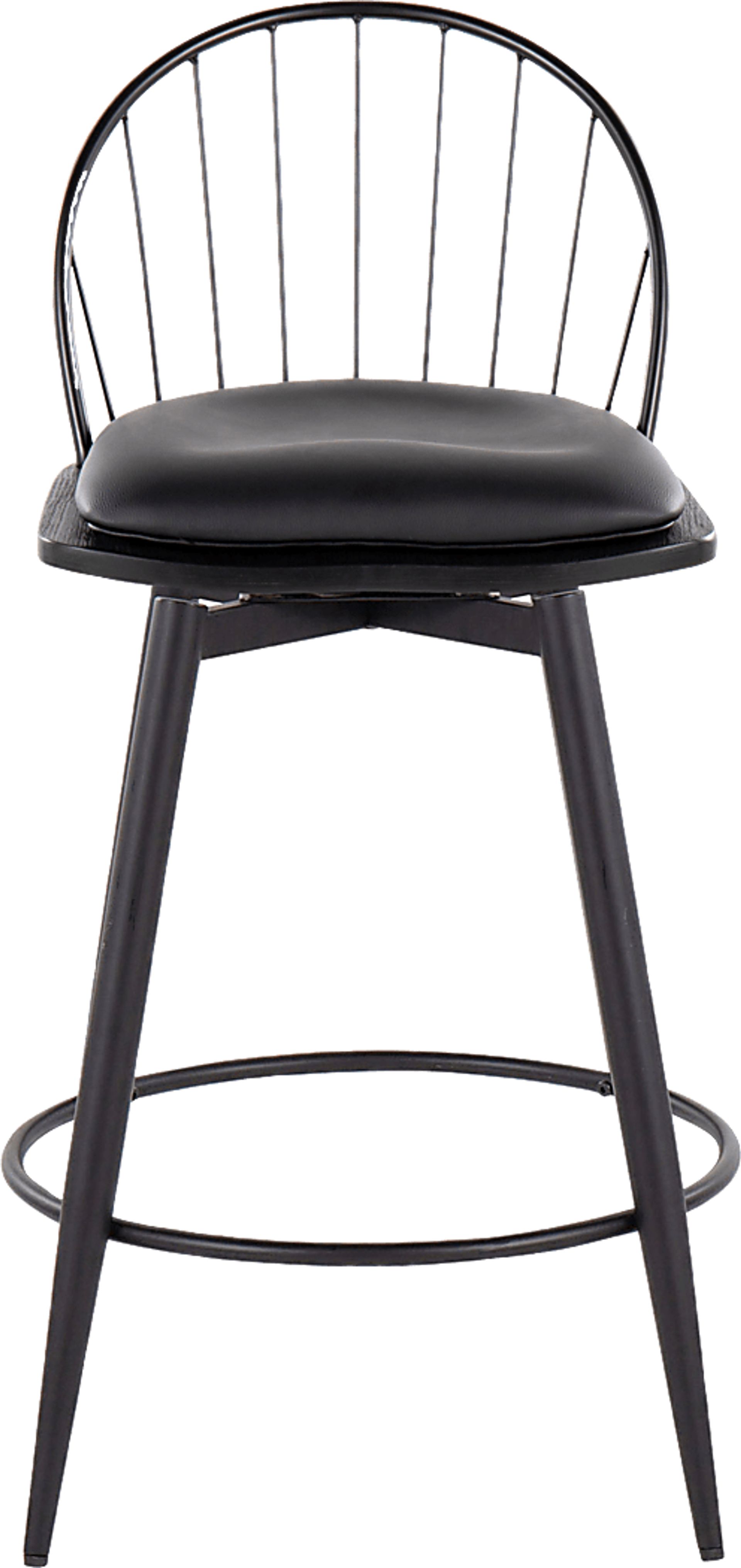 Charlias IV Black Swivel Counter Height Stool, Set of 2 - Image 10
