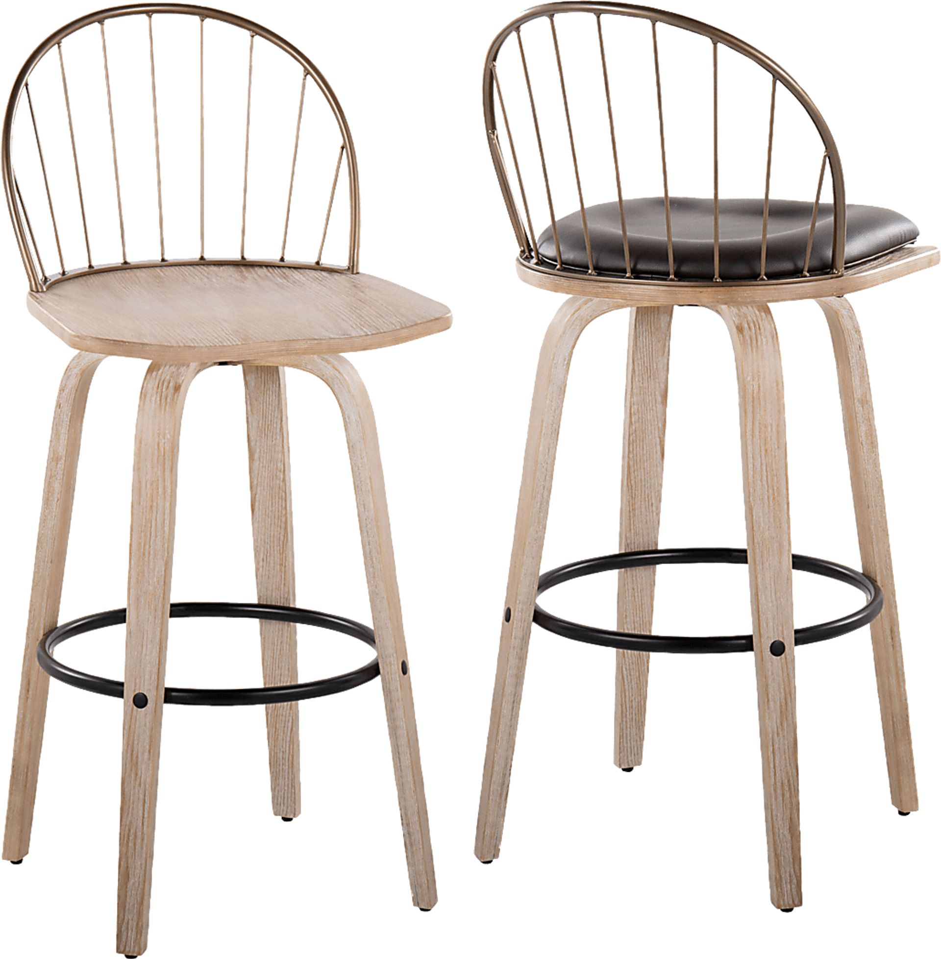 Charlias IX Brown Barstool, Set of 2 - Image 11