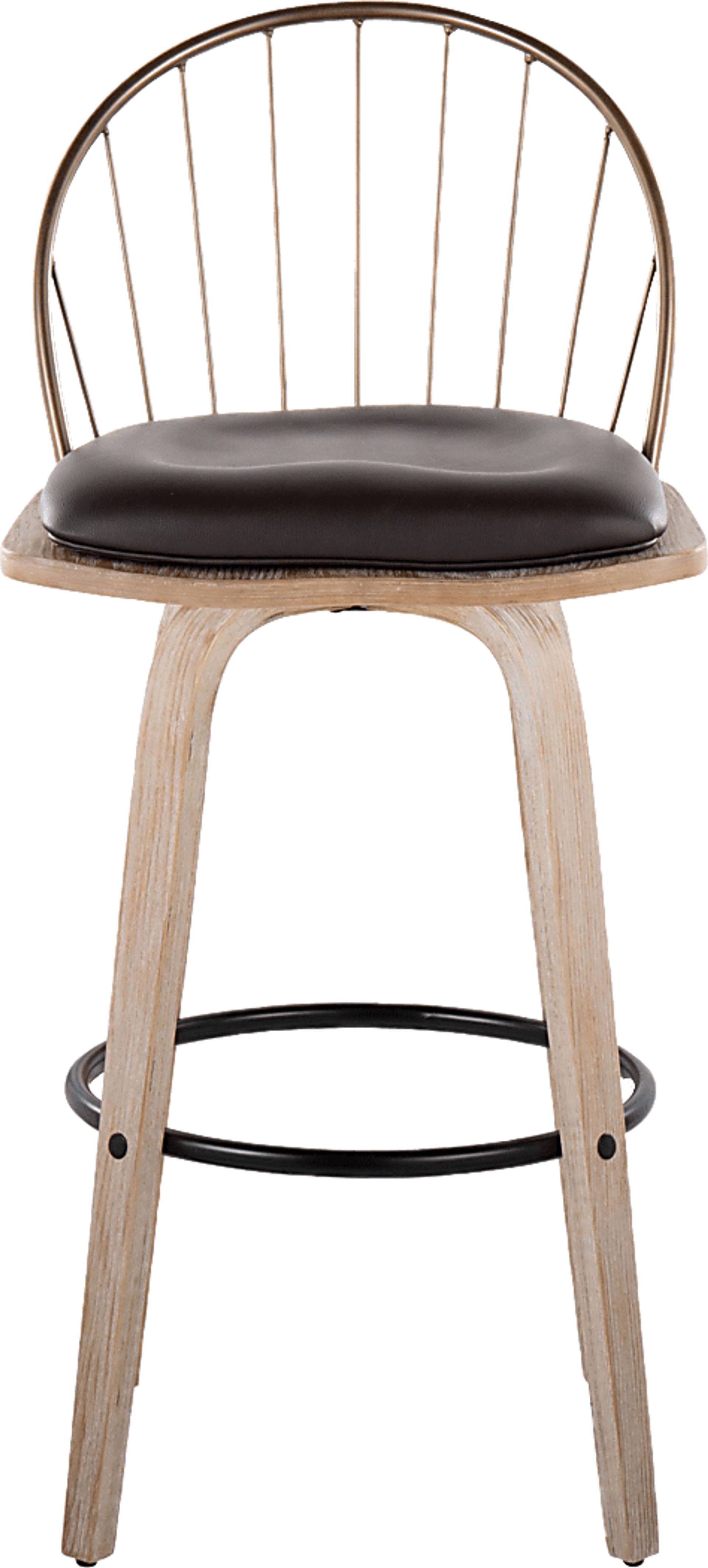 Charlias IX Brown Barstool, Set of 2 - Image 7