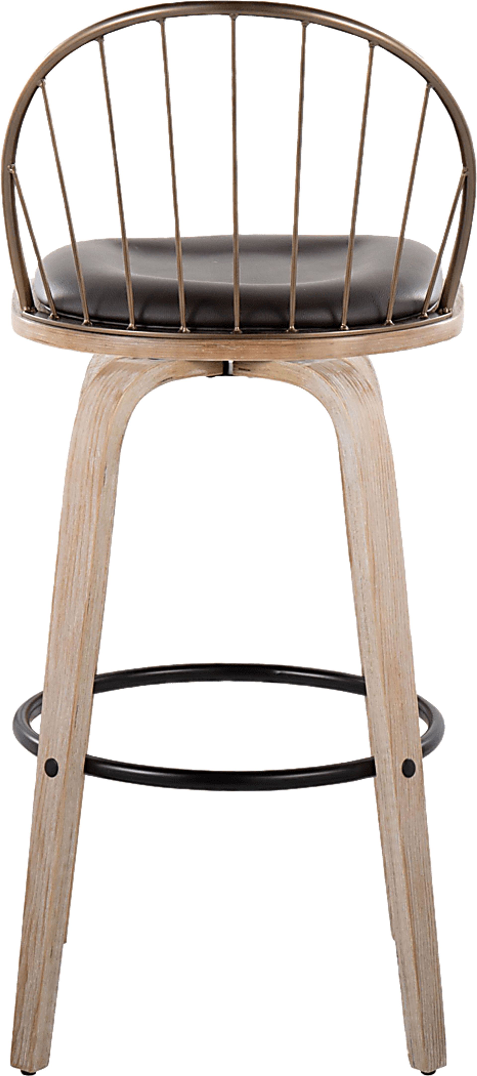 Charlias IX Brown Barstool, Set of 2 - Image 8
