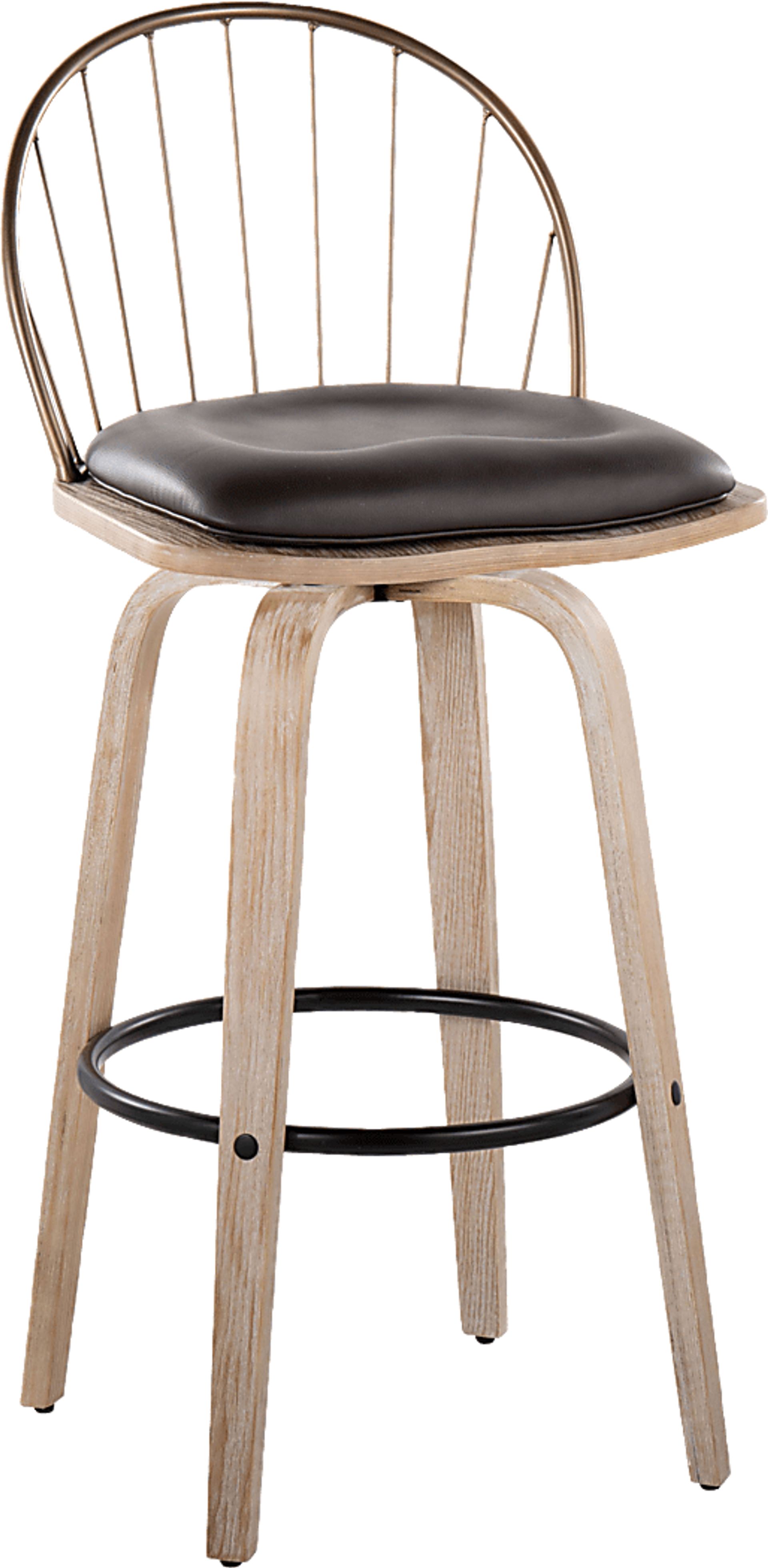 Charlias IX Brown Barstool, Set of 2 - Image 10