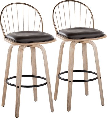 Charlias IX Brown Barstool, Set of 2