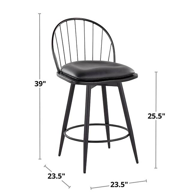 Charlias V Black Swivel Counter Height Stool, Set of 2 - Thumbnail - Image 12