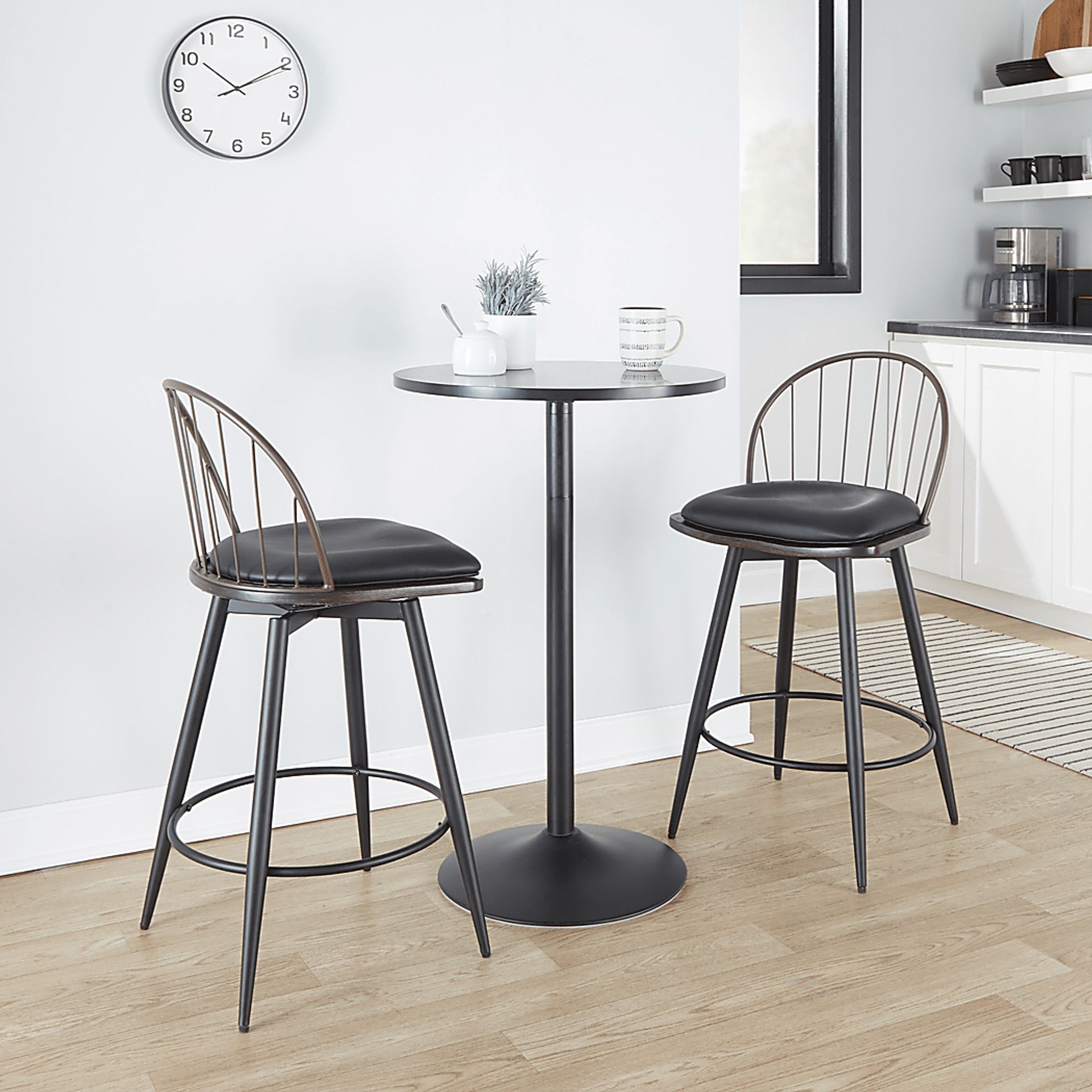 Charlias V Black Swivel Counter Height Stool, Set of 2 - Image 3