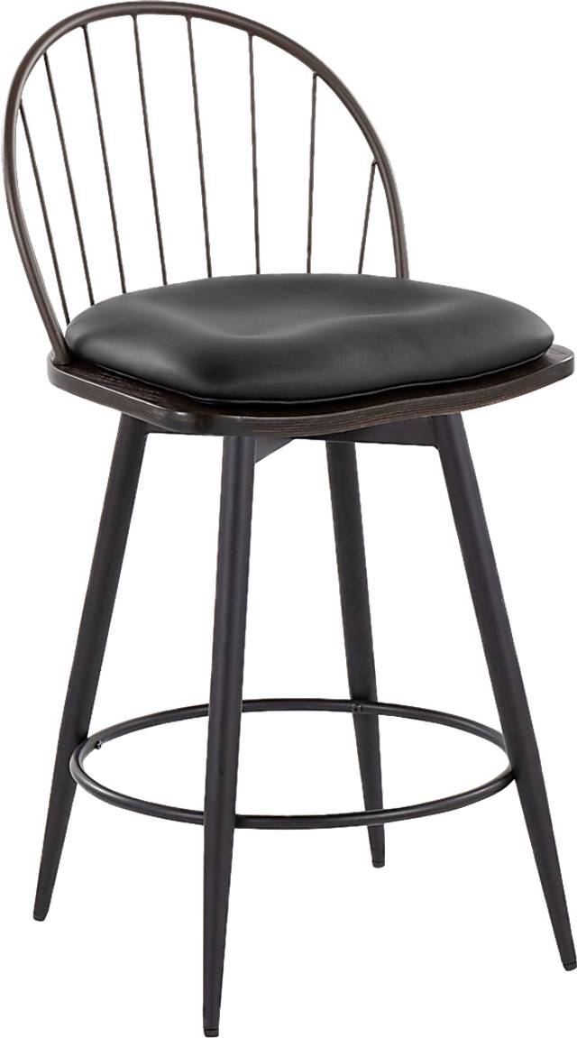 Charlias V Black Swivel Counter Height Stool, Set of 2 - Thumbnail - Image 6
