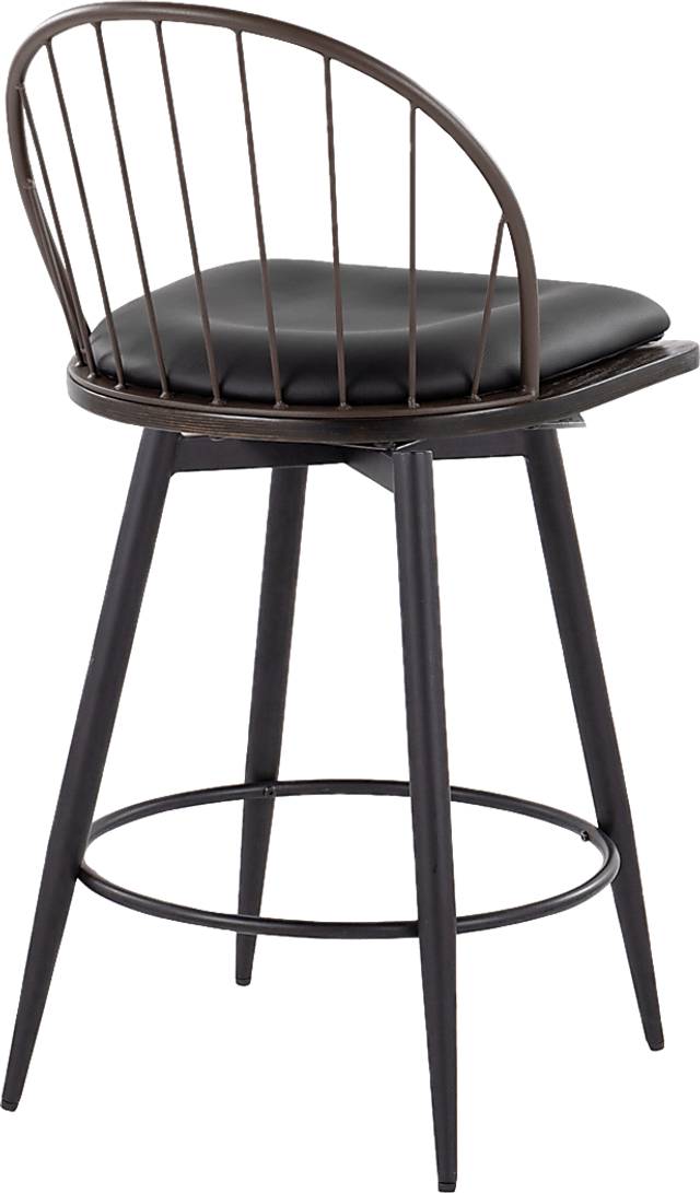 Charlias V Black Swivel Counter Height Stool, Set of 2 - Thumbnail - Image 8