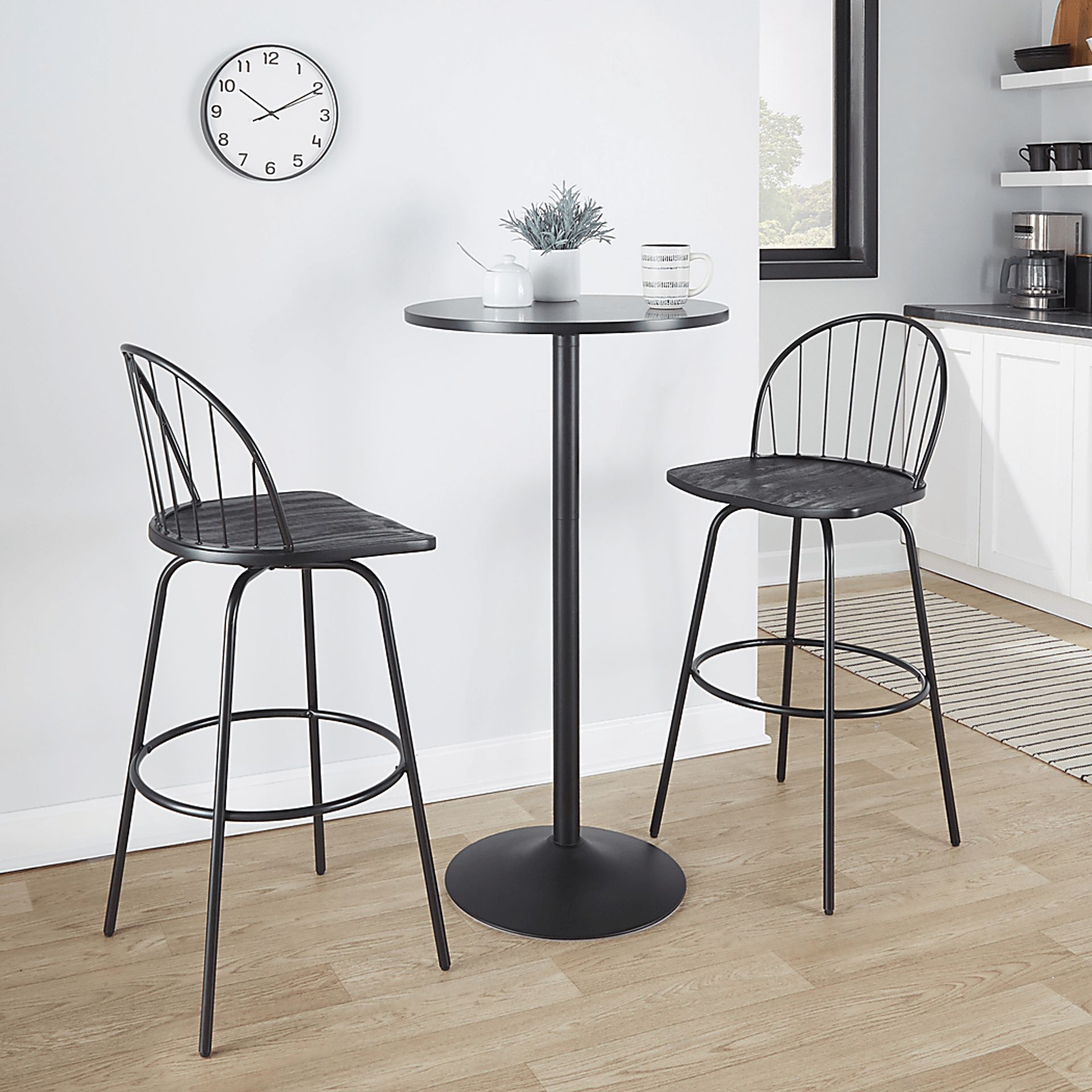 Charlias VI Black Swivel Barstool, Set of 2 - Image 3