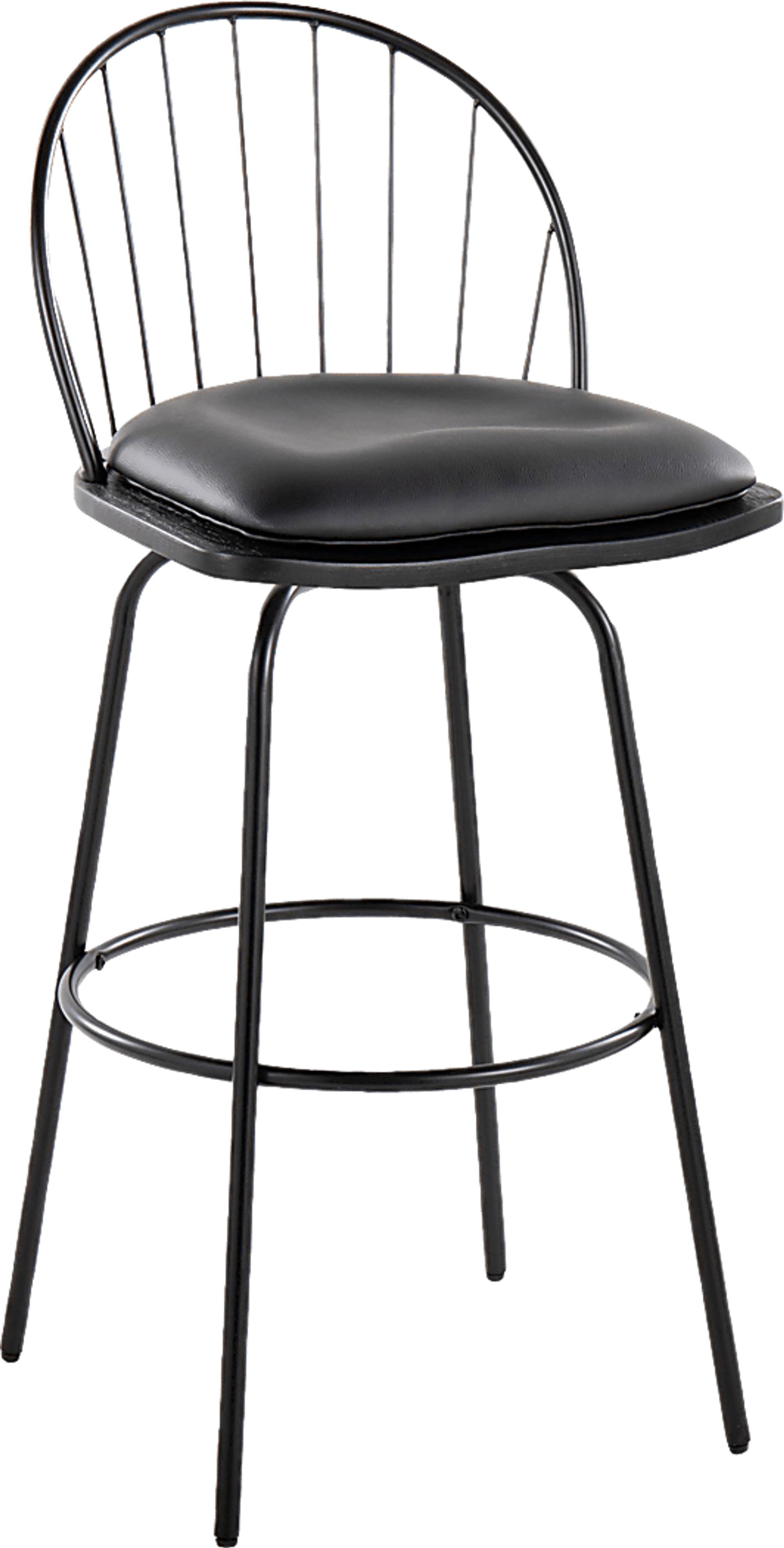 Charlias VI Black Swivel Barstool, Set of 2 - Image 7