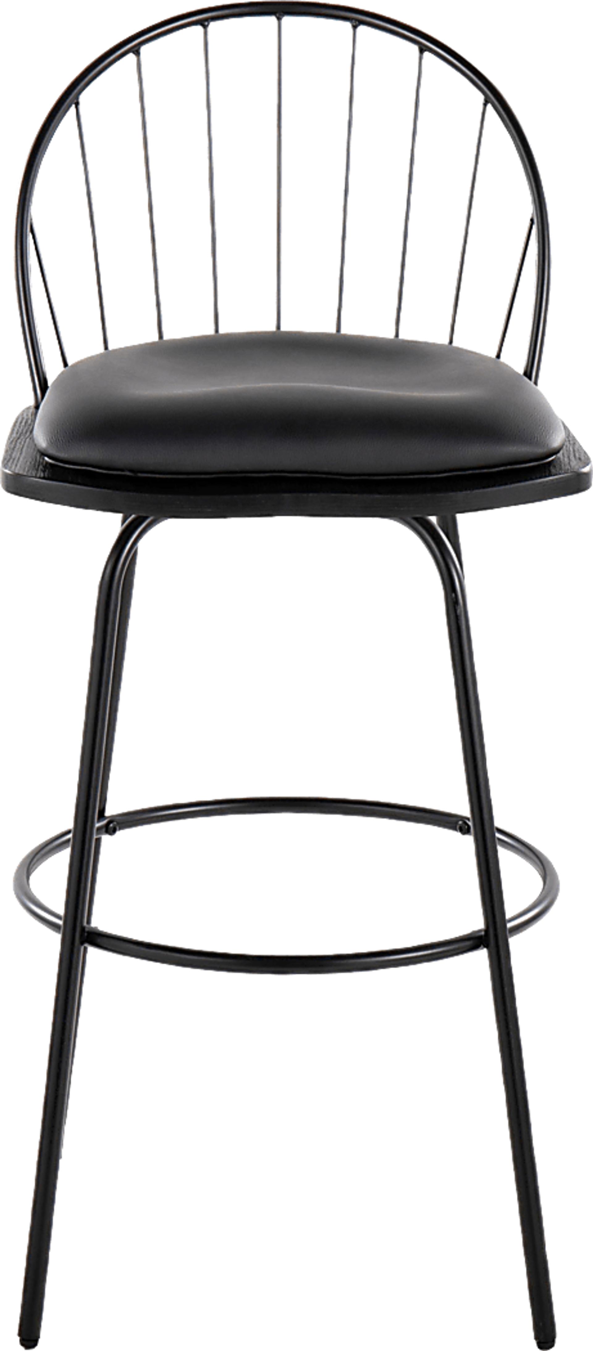 Charlias VI Black Swivel Barstool, Set of 2 - Image 8