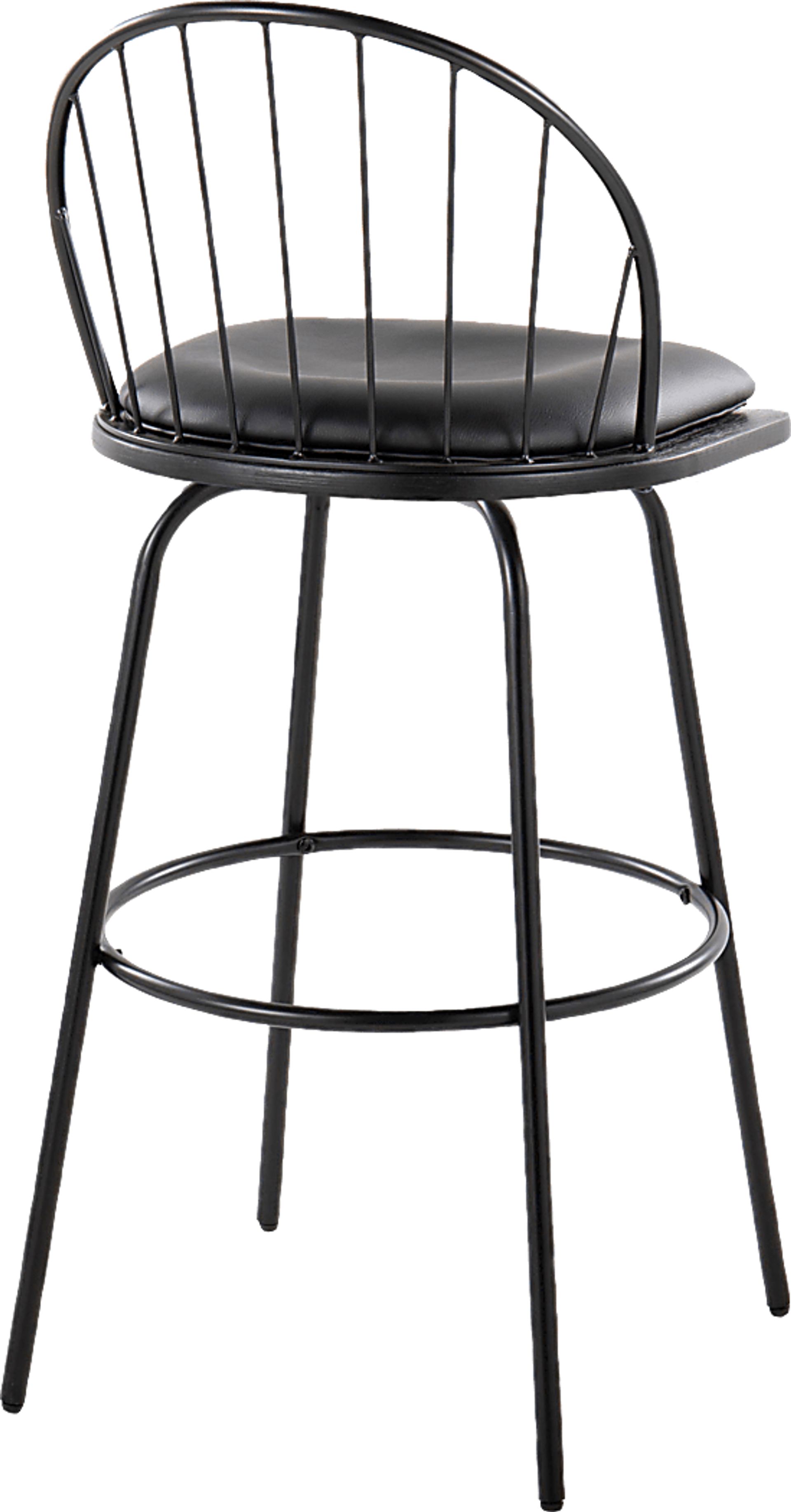 Charlias VI Black Swivel Barstool, Set of 2 - Image 9