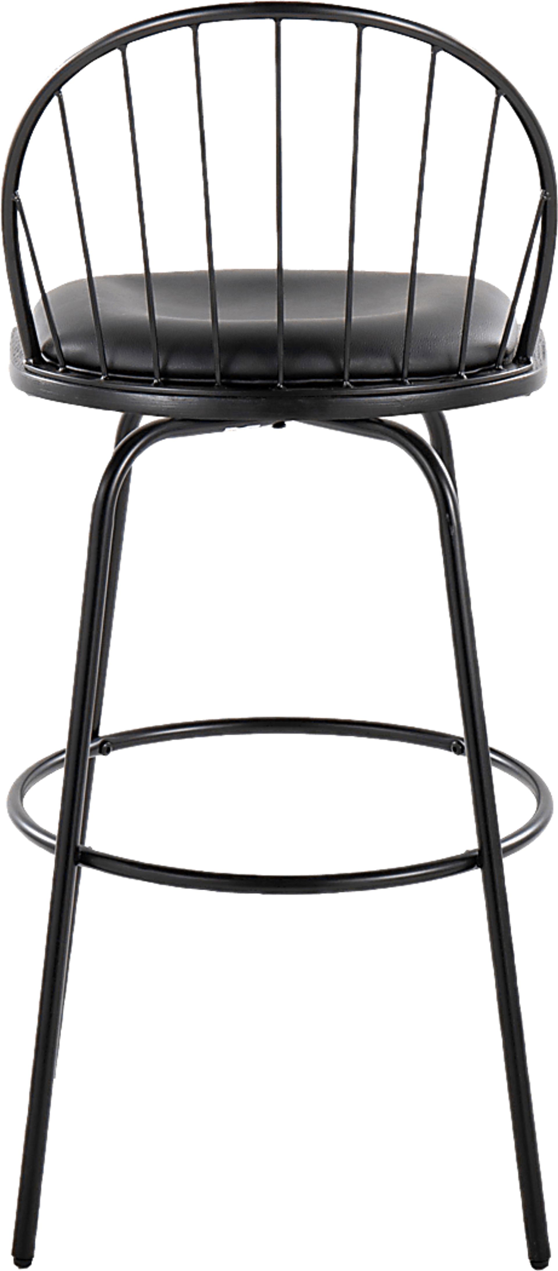Charlias VI Black Swivel Barstool, Set of 2 - Image 10