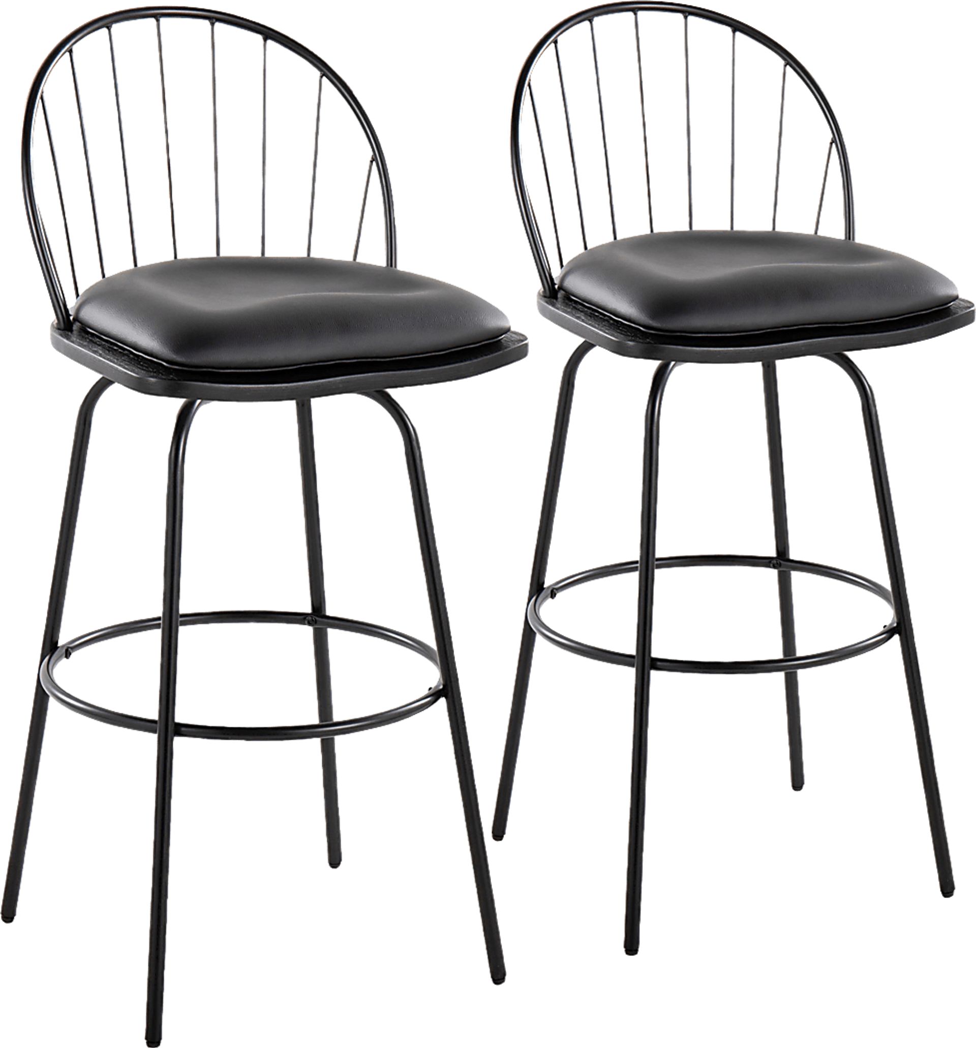 Charlias VI Black Swivel Barstool, Set of 2 - Image 1