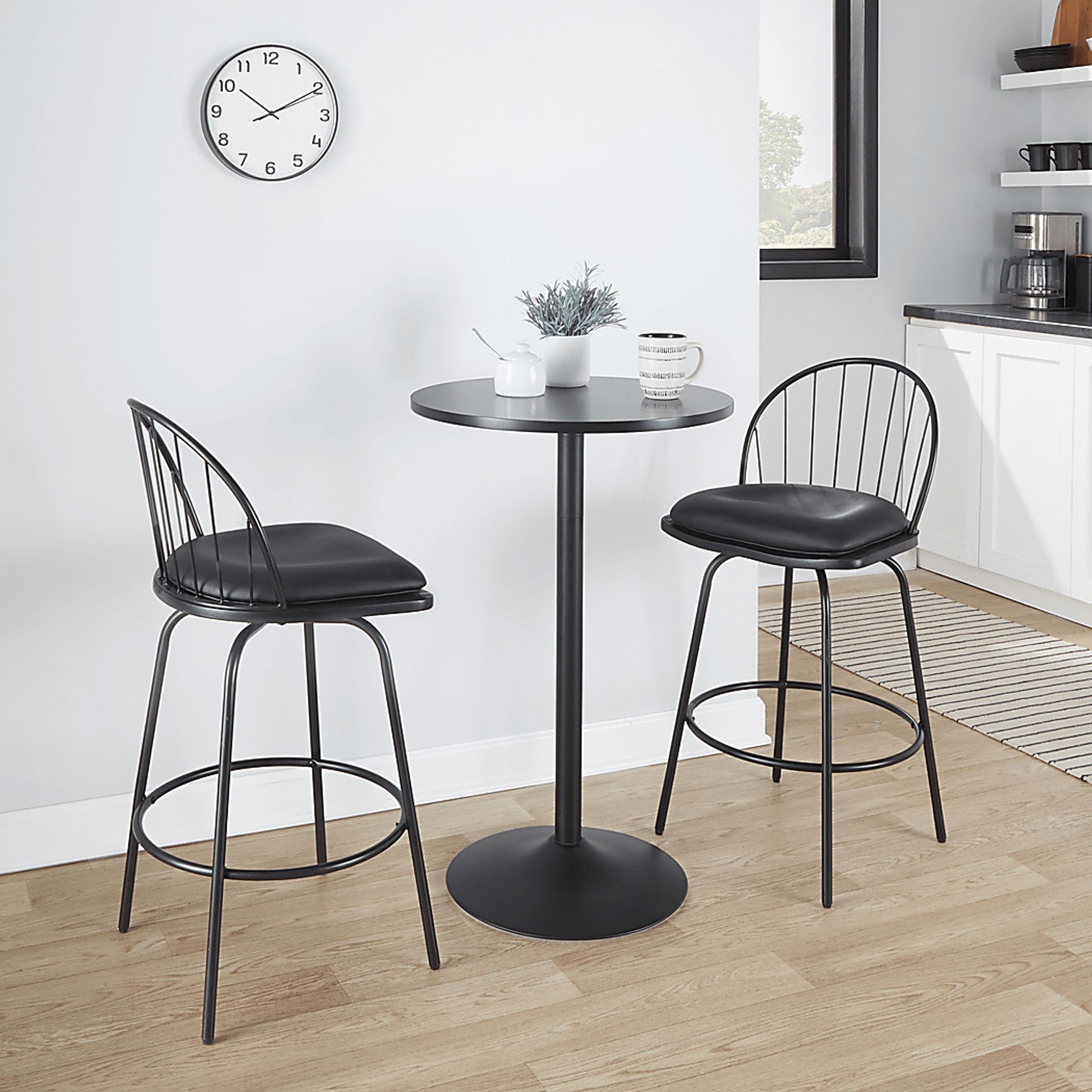 Charlias VI Black Swivel Counter Height Stool, Set of 2 - Image 2