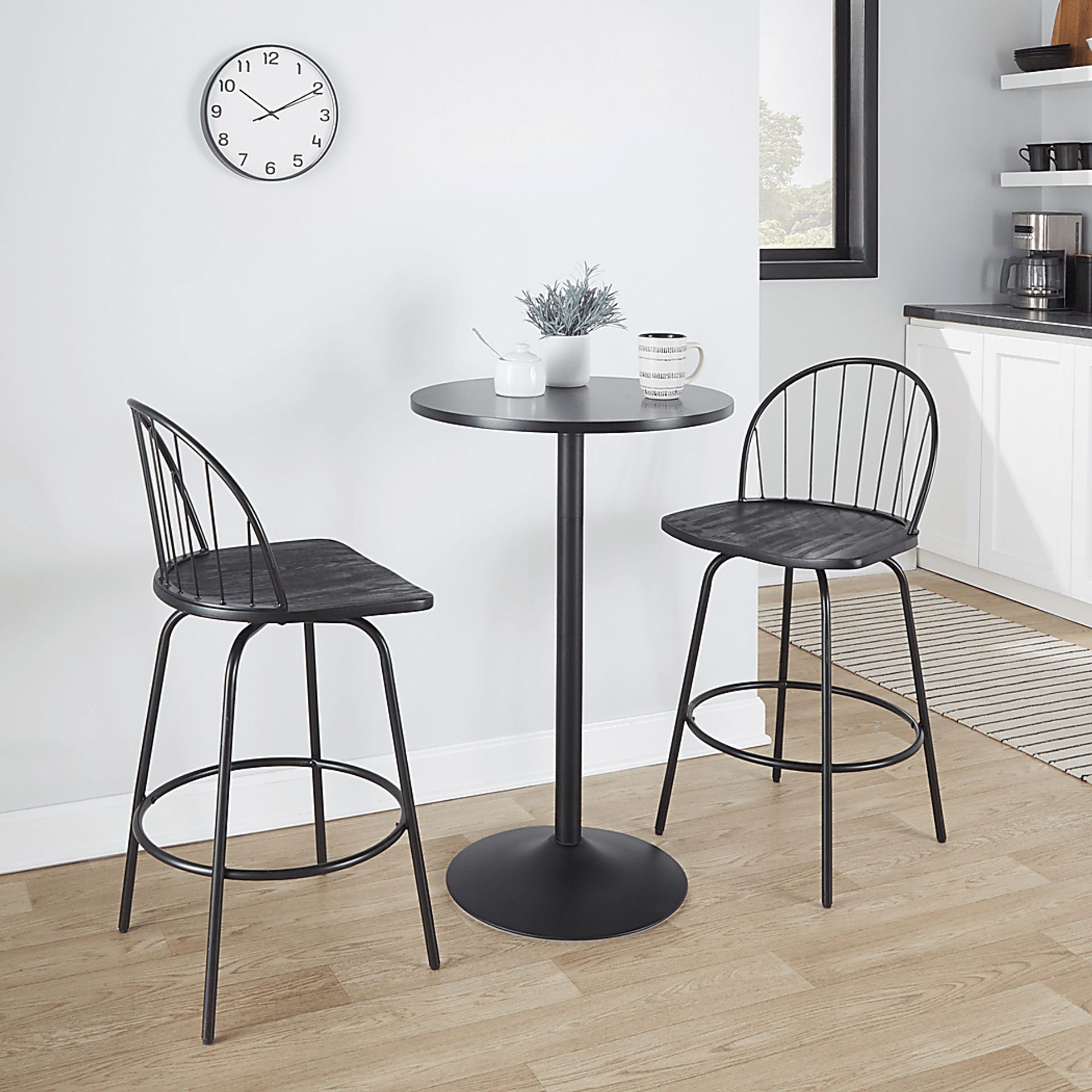 Charlias VI Black Swivel Counter Height Stool, Set of 2 - Image 3