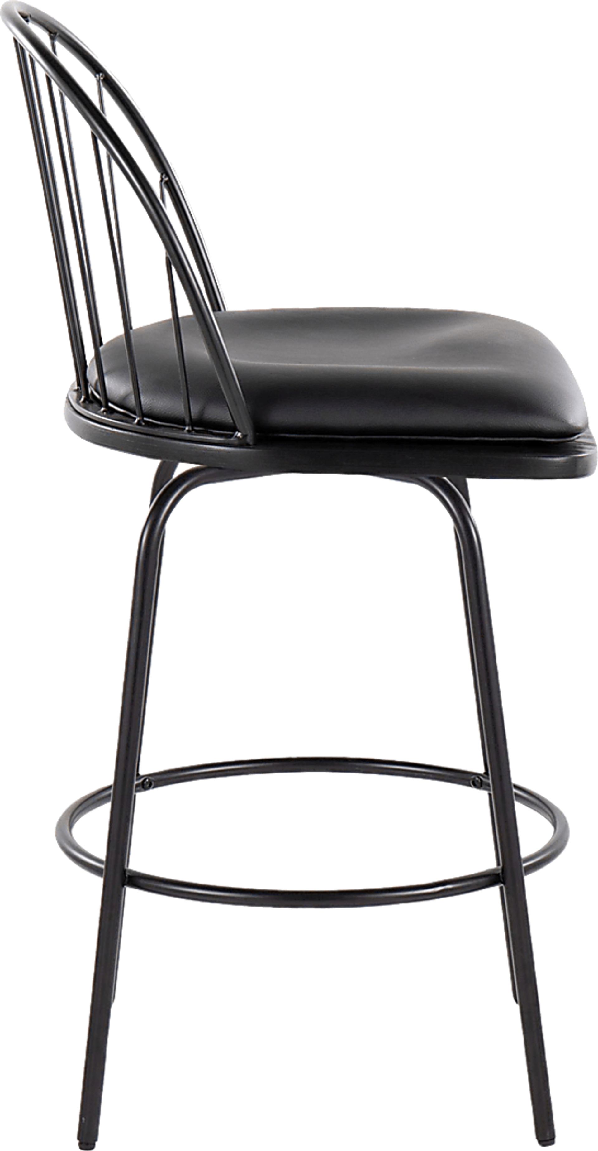 Charlias VI Black Swivel Counter Height Stool, Set of 2 - Image 6