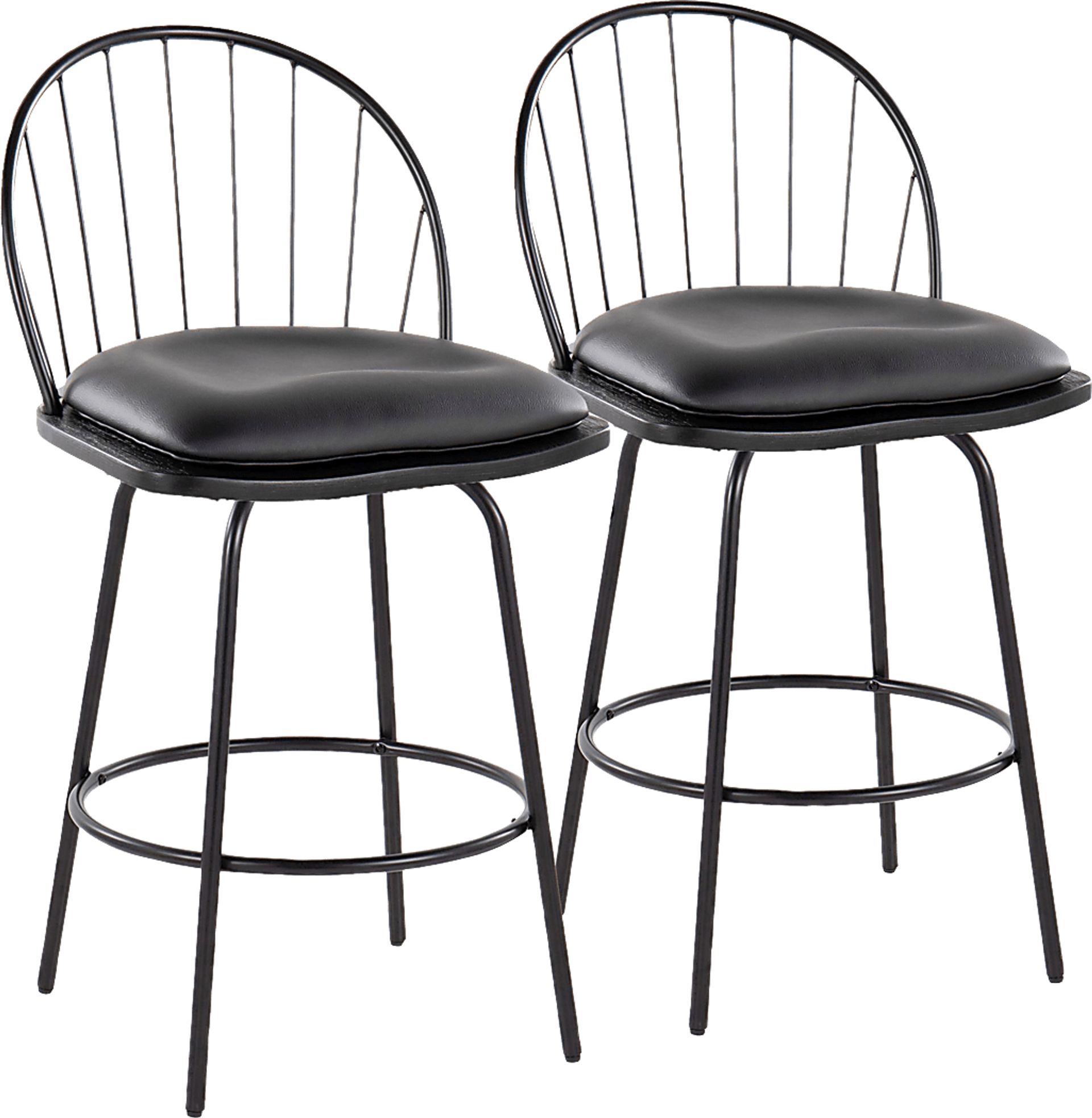 Charlias VI Black Swivel Counter Height Stool, Set of 2 - Image 1