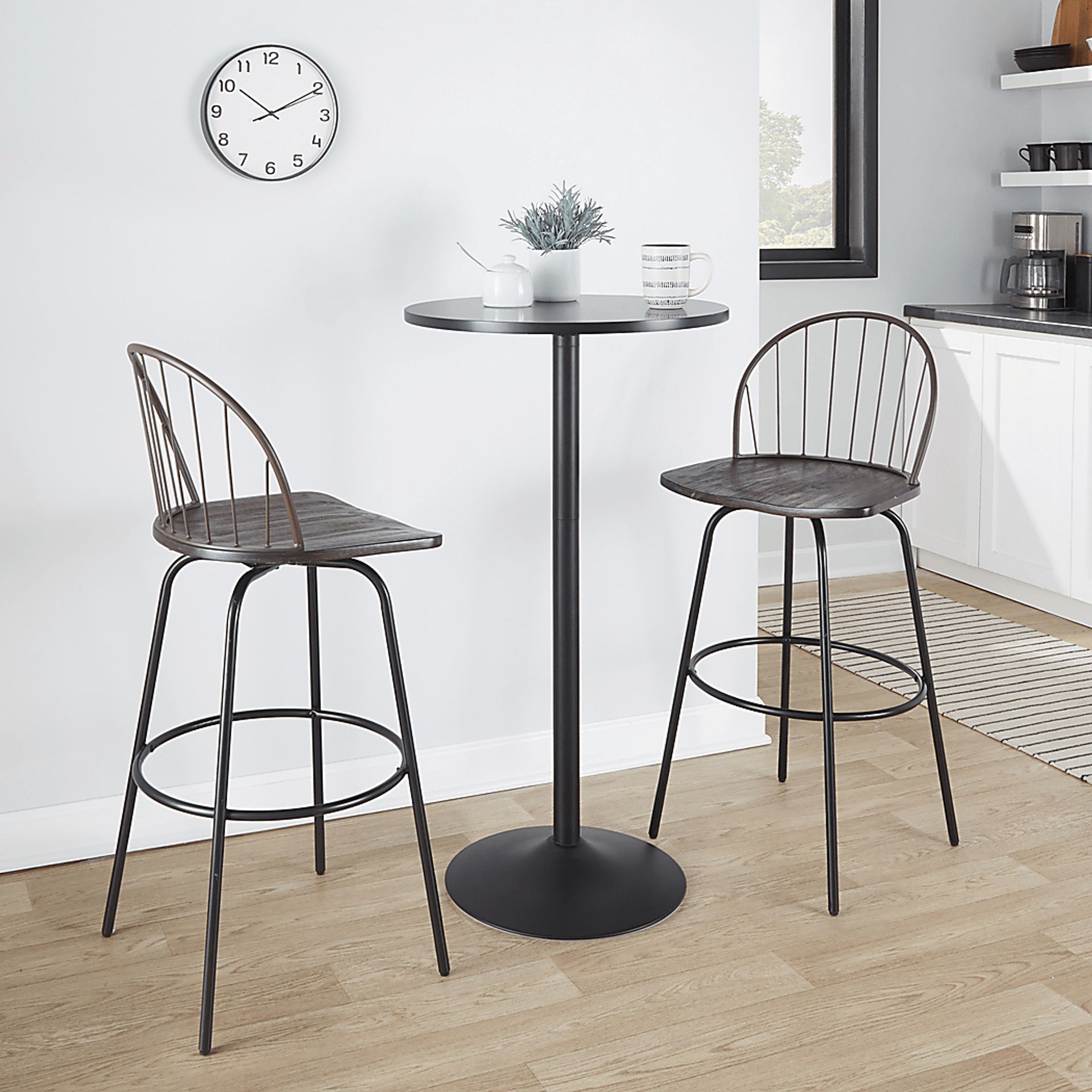 Charlias VII Black Swivel Barstool, Set of 2 - Image 3