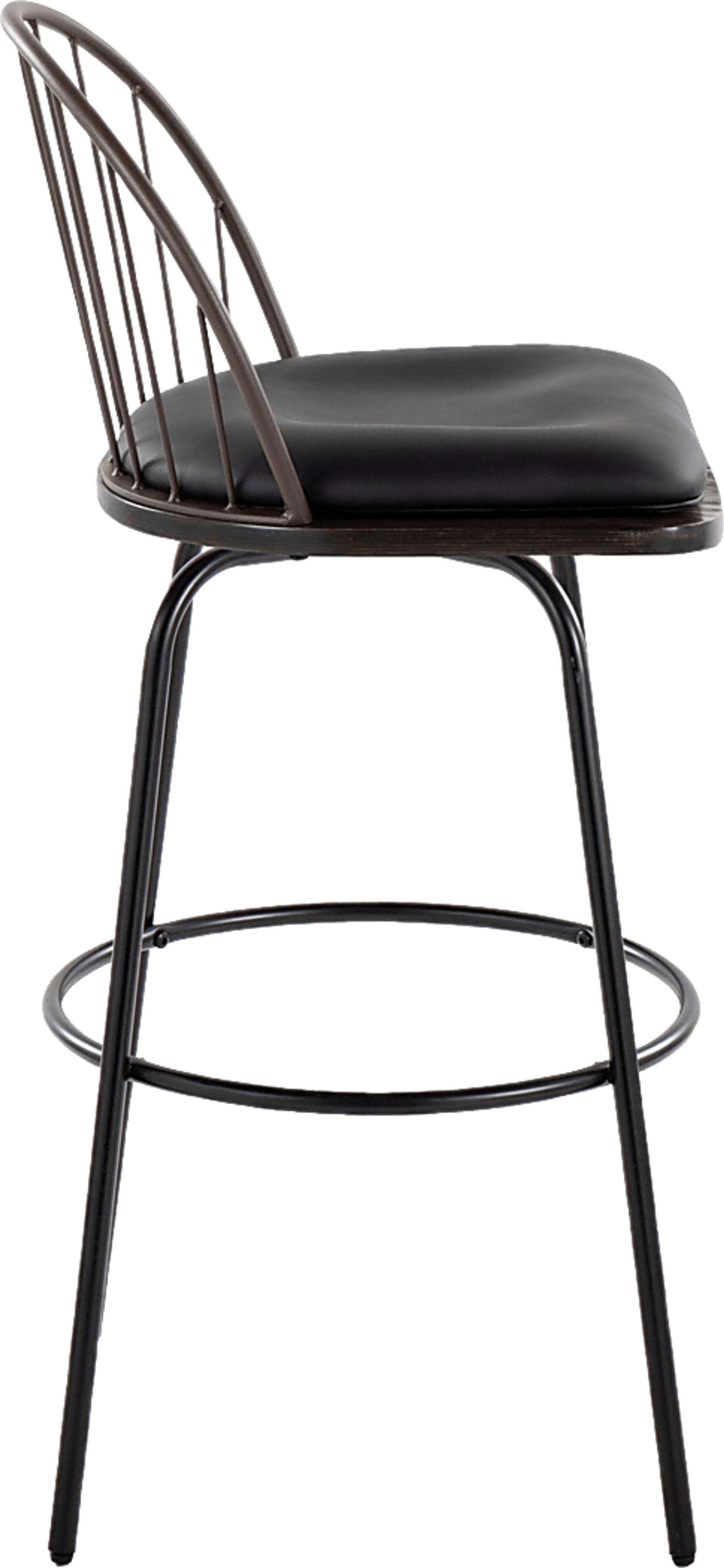 Charlias VII Black Swivel Barstool, Set of 2 - Image 6