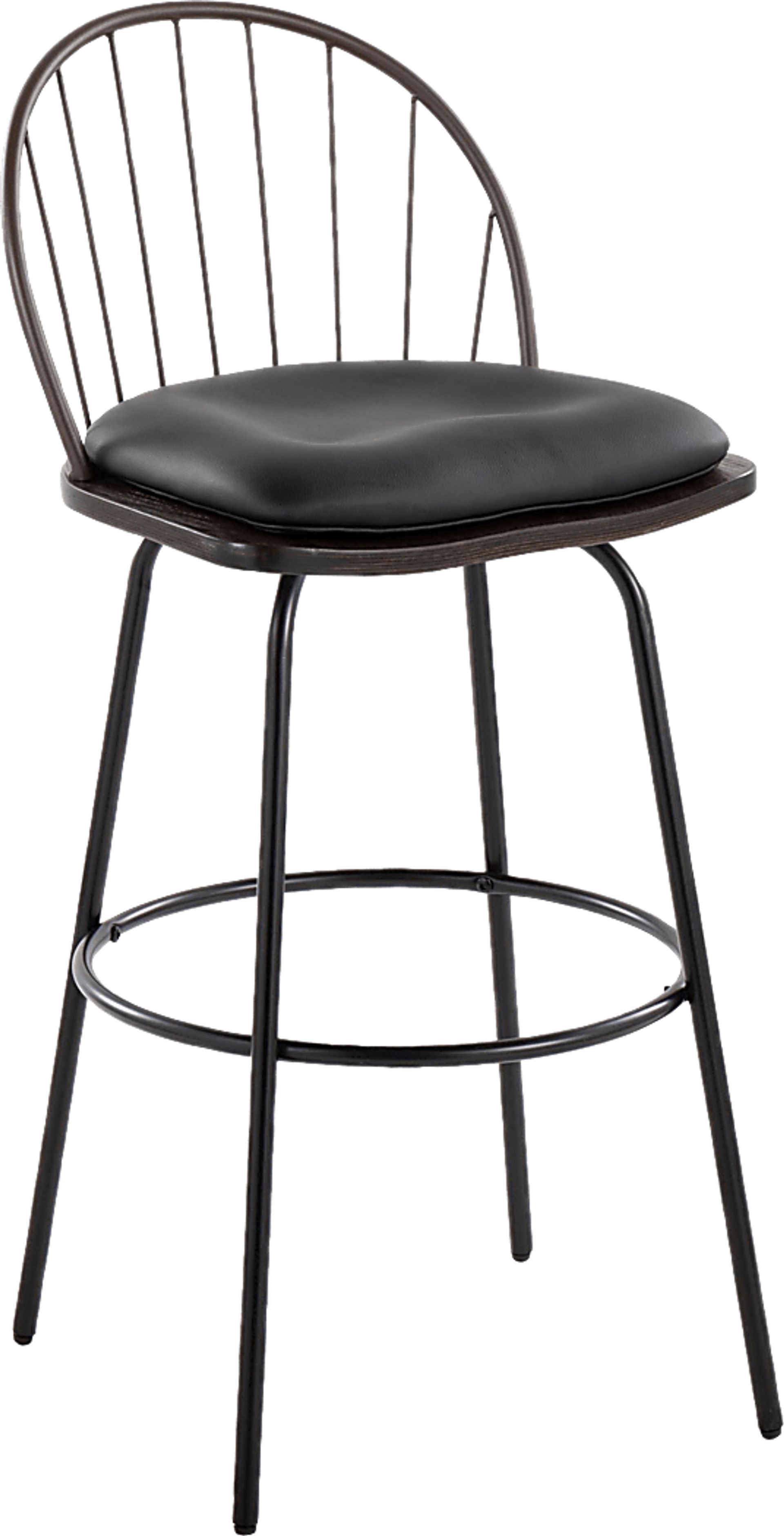 Charlias VII Black Swivel Barstool, Set of 2 - Image 7