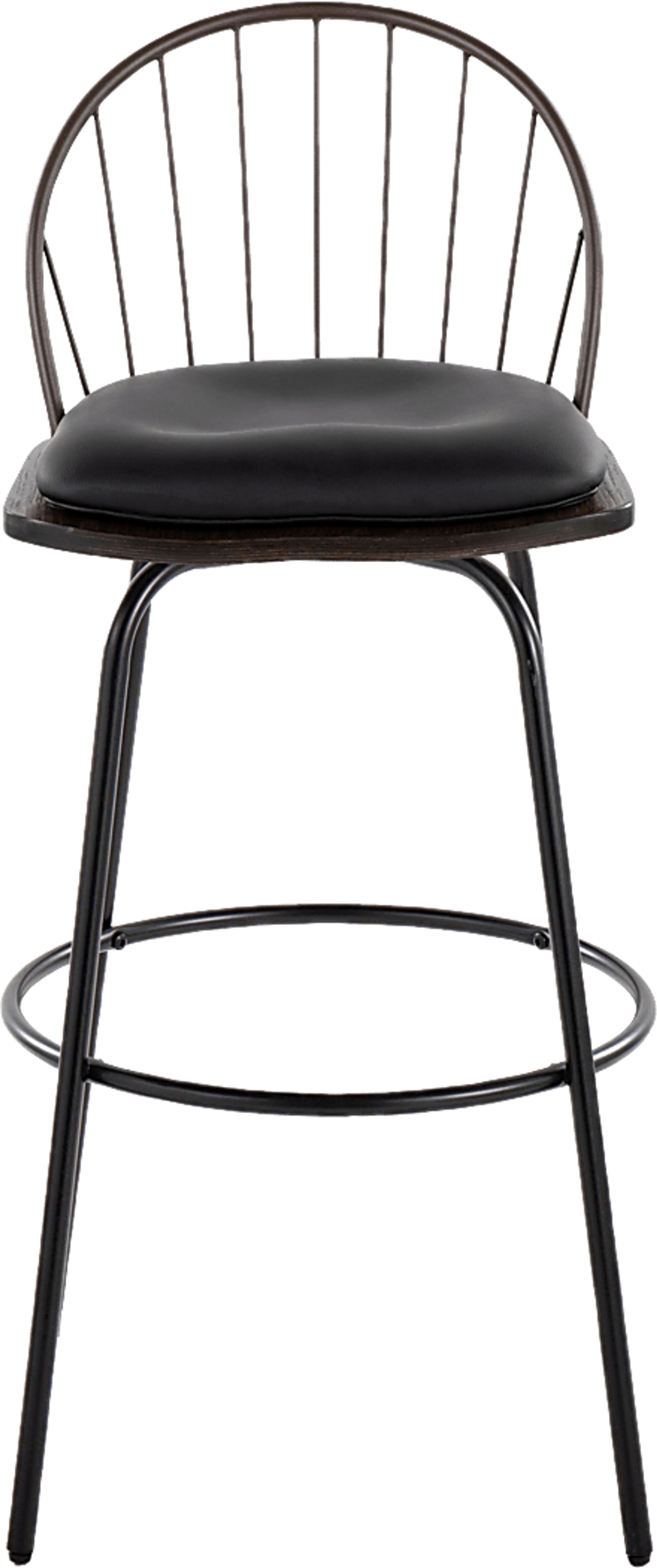 Charlias VII Black Swivel Barstool, Set of 2 - Image 8