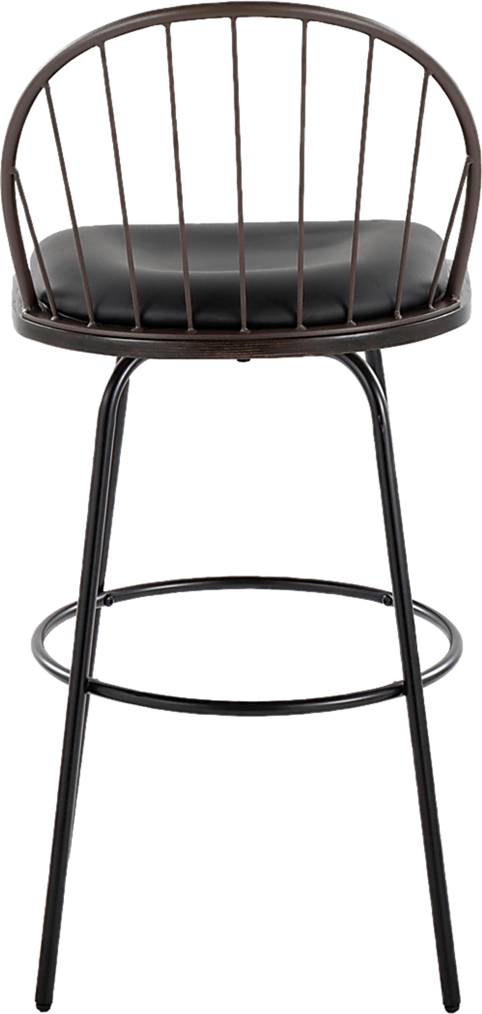 Charlias VII Black Swivel Barstool, Set of 2 - Image 10