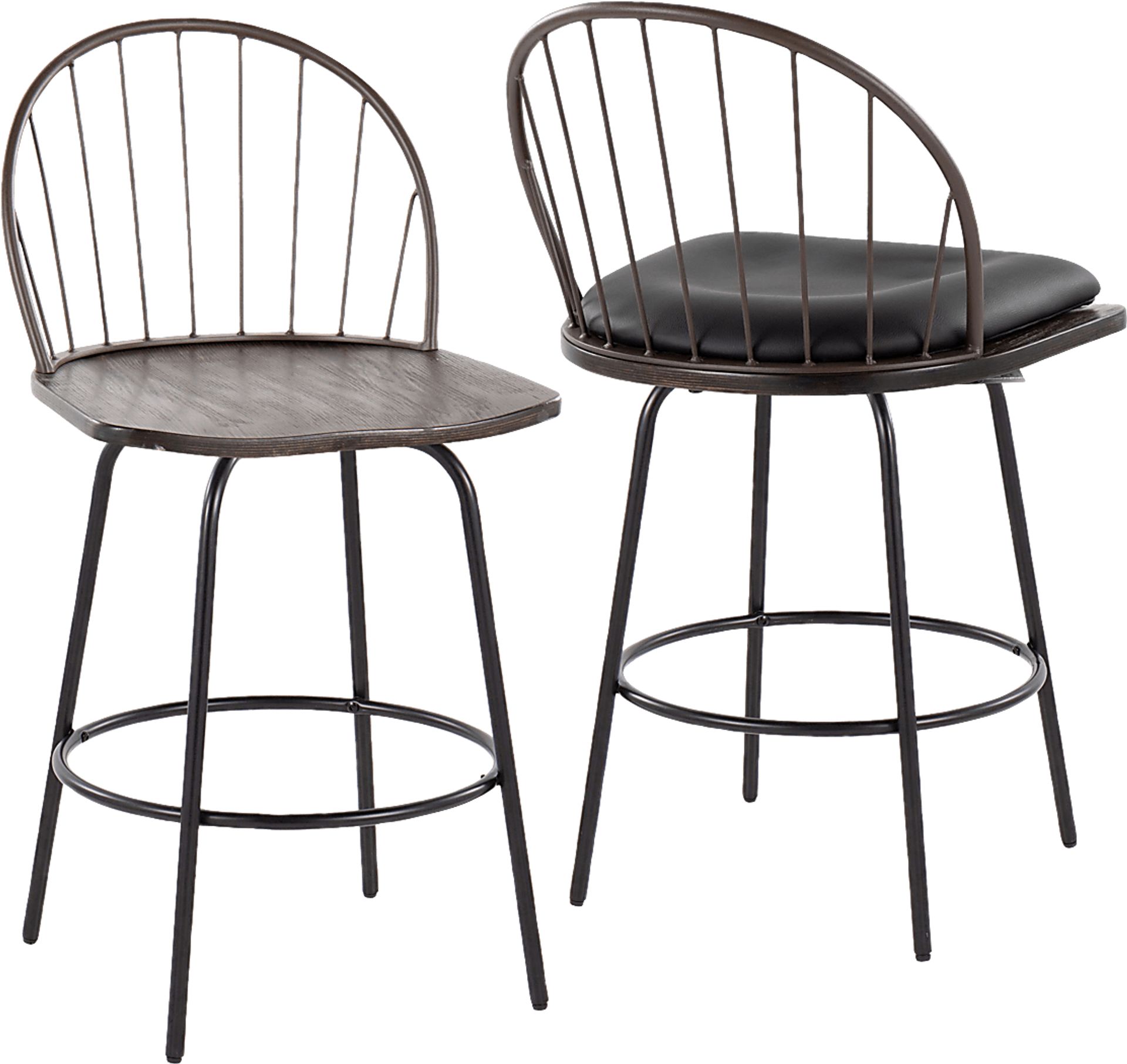 Charlias VII Black Swivel Counter Height Stool, Set of 2 - Image 12
