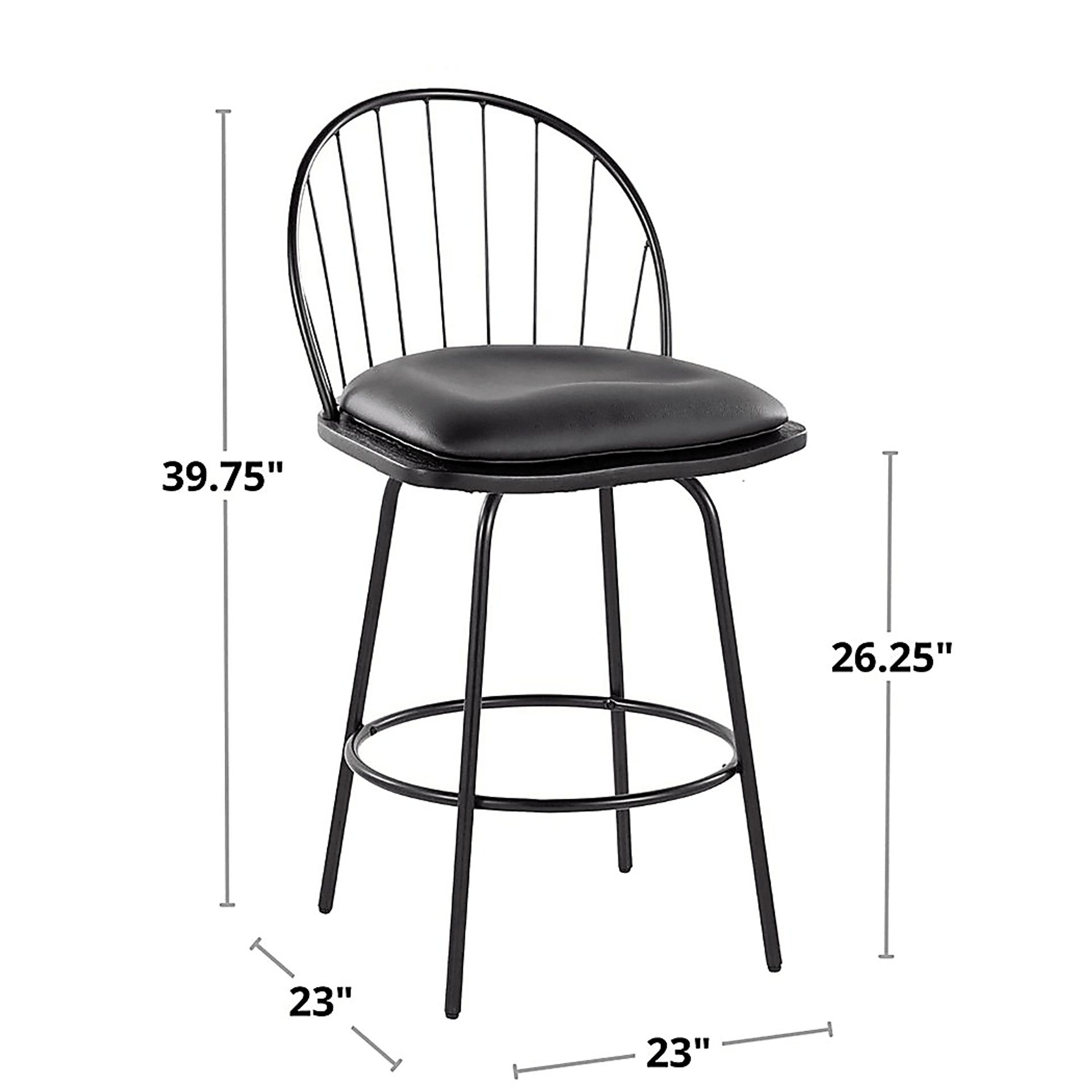 Charlias VII Black Swivel Counter Height Stool, Set of 2 - Image 13