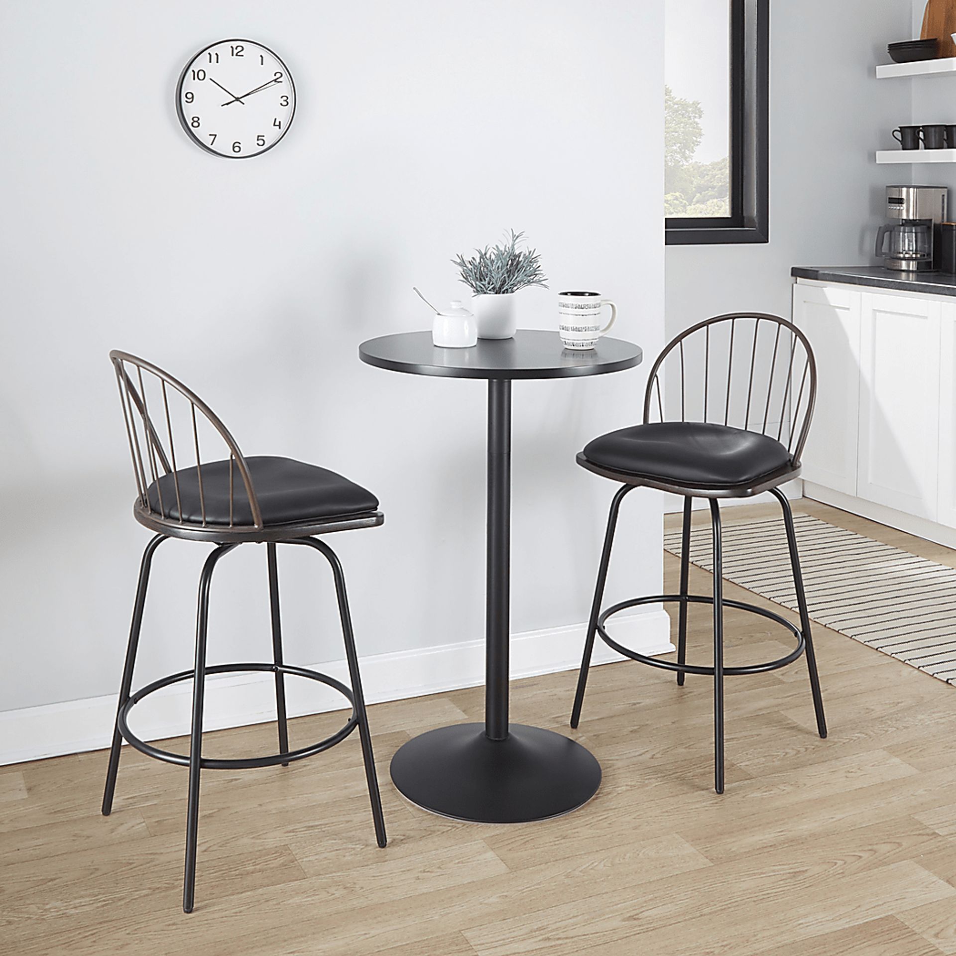 Charlias VII Black Swivel Counter Height Stool, Set of 2 - Image 2