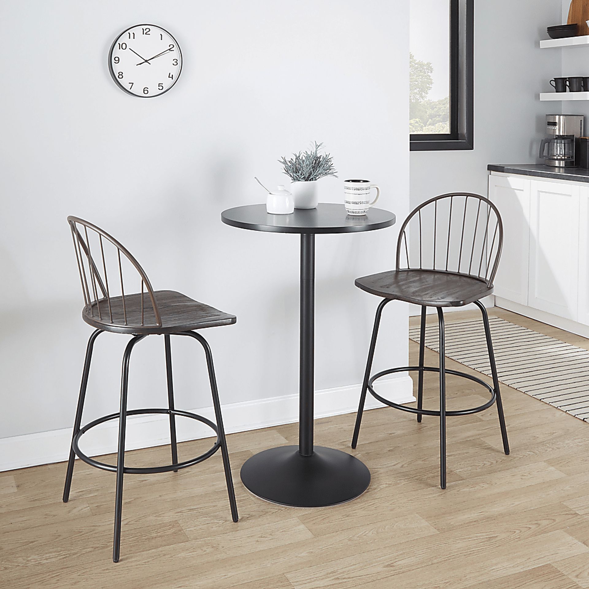 Charlias VII Black Swivel Counter Height Stool, Set of 2 - Image 3