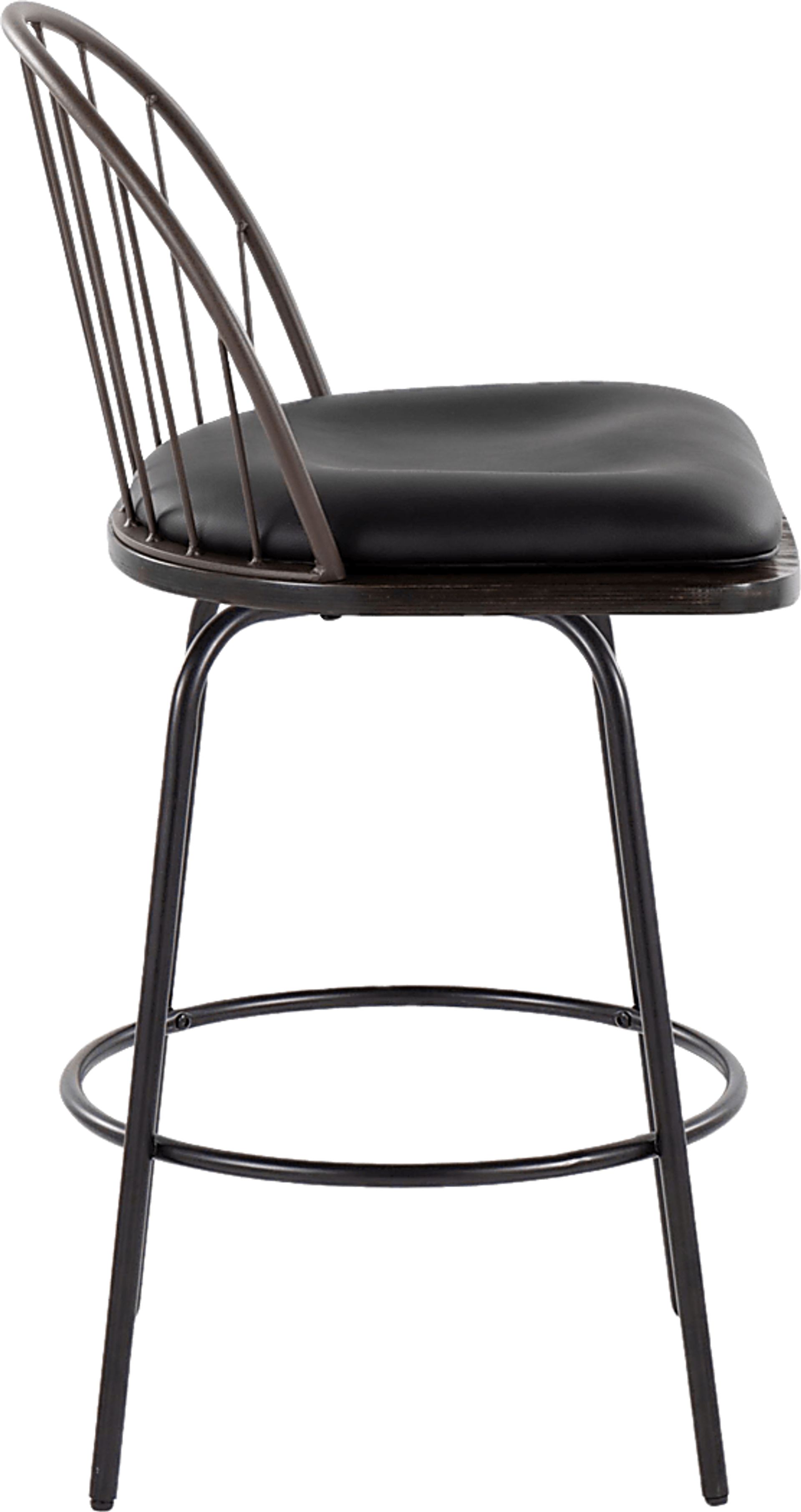Charlias VII Black Swivel Counter Height Stool, Set of 2 - Image 6