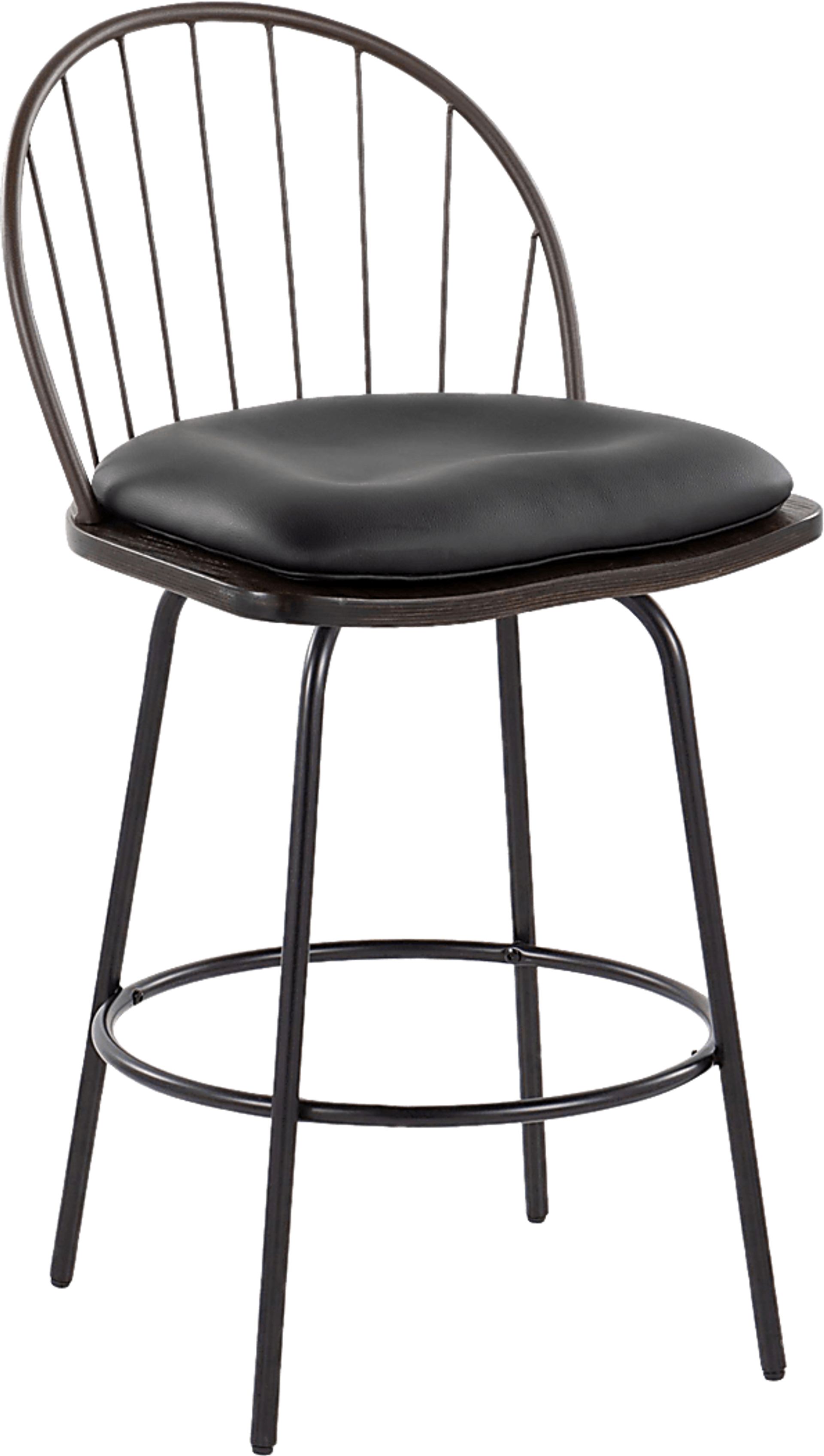 Charlias VII Black Swivel Counter Height Stool, Set of 2 - Image 7
